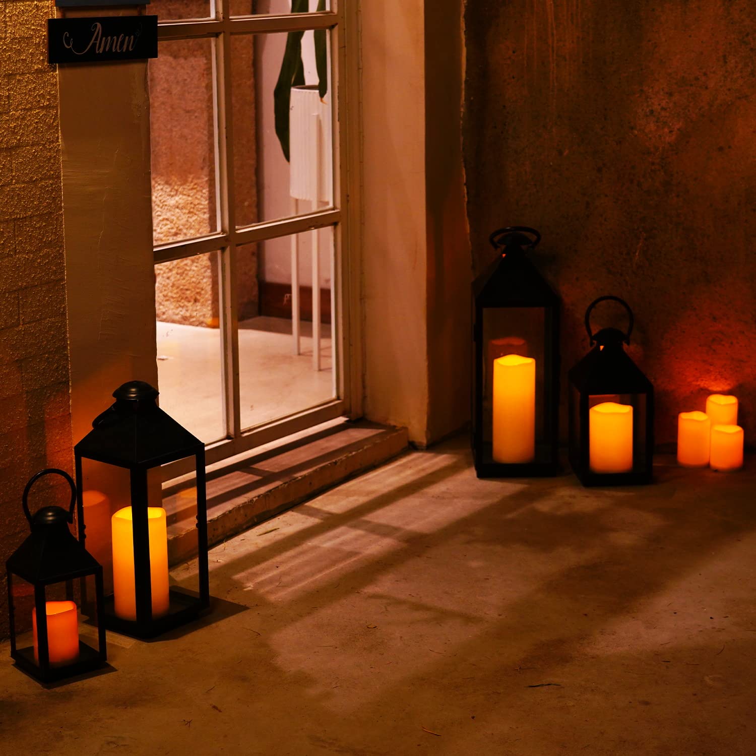 Homemory Large Solar Candles Outdoor Waterproof, 4''X10'', Dusk To Dawn, Solar Powered Flameless Candles For Outdoor, Lanterns,