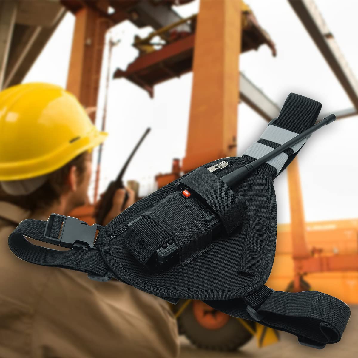 Universal Radio Chest Harness Tactical Vest Nylon Military Vest Chest Rig Pack Pouch Holster Tactical Harness Radio Holster For