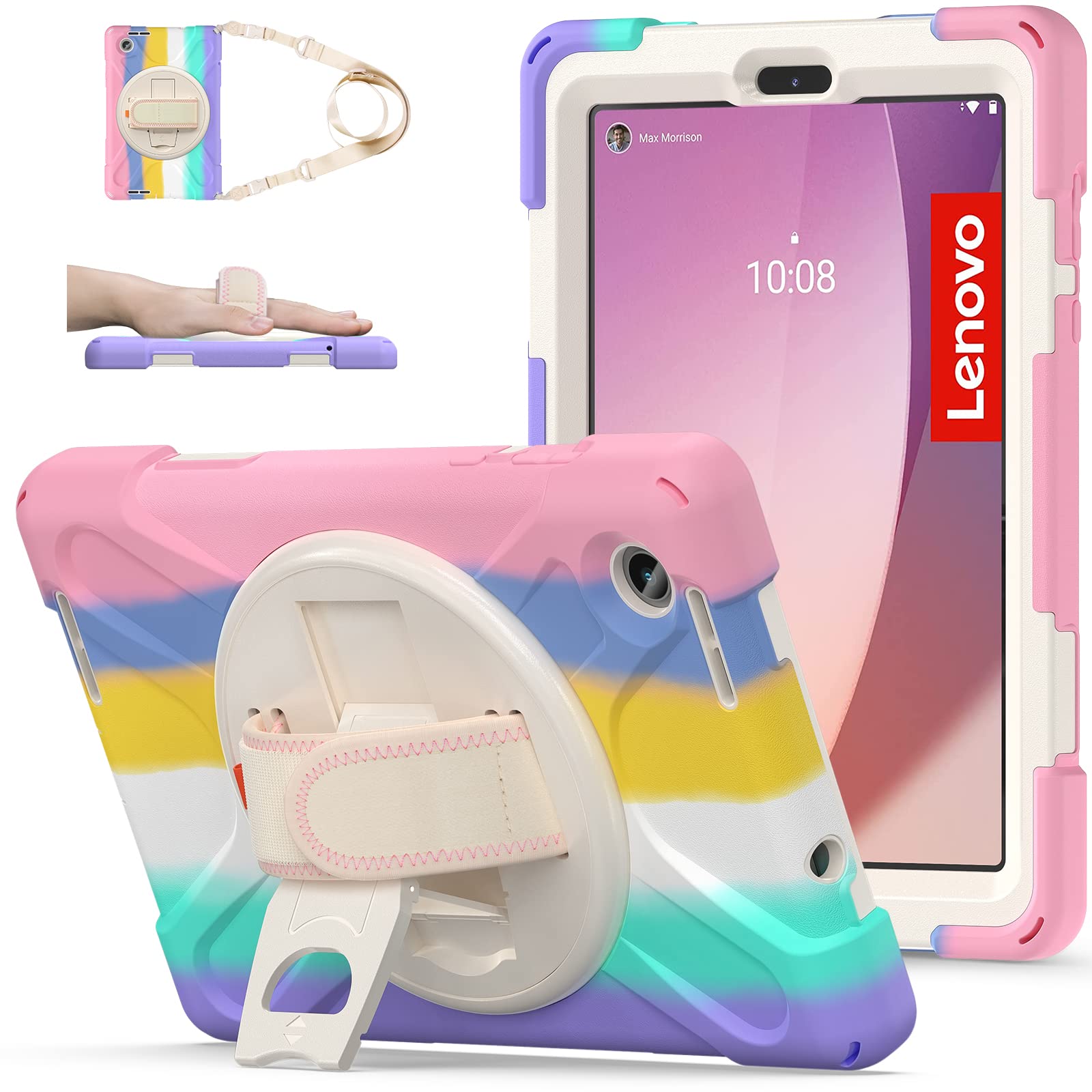 TSQQST for Lenovo Tab M8 Case 4th Gen (TB-300FU/TB301XU) 2023 2024 for Kids Girls | Flexible Silicone TPU Shockproof Anti-Scratc