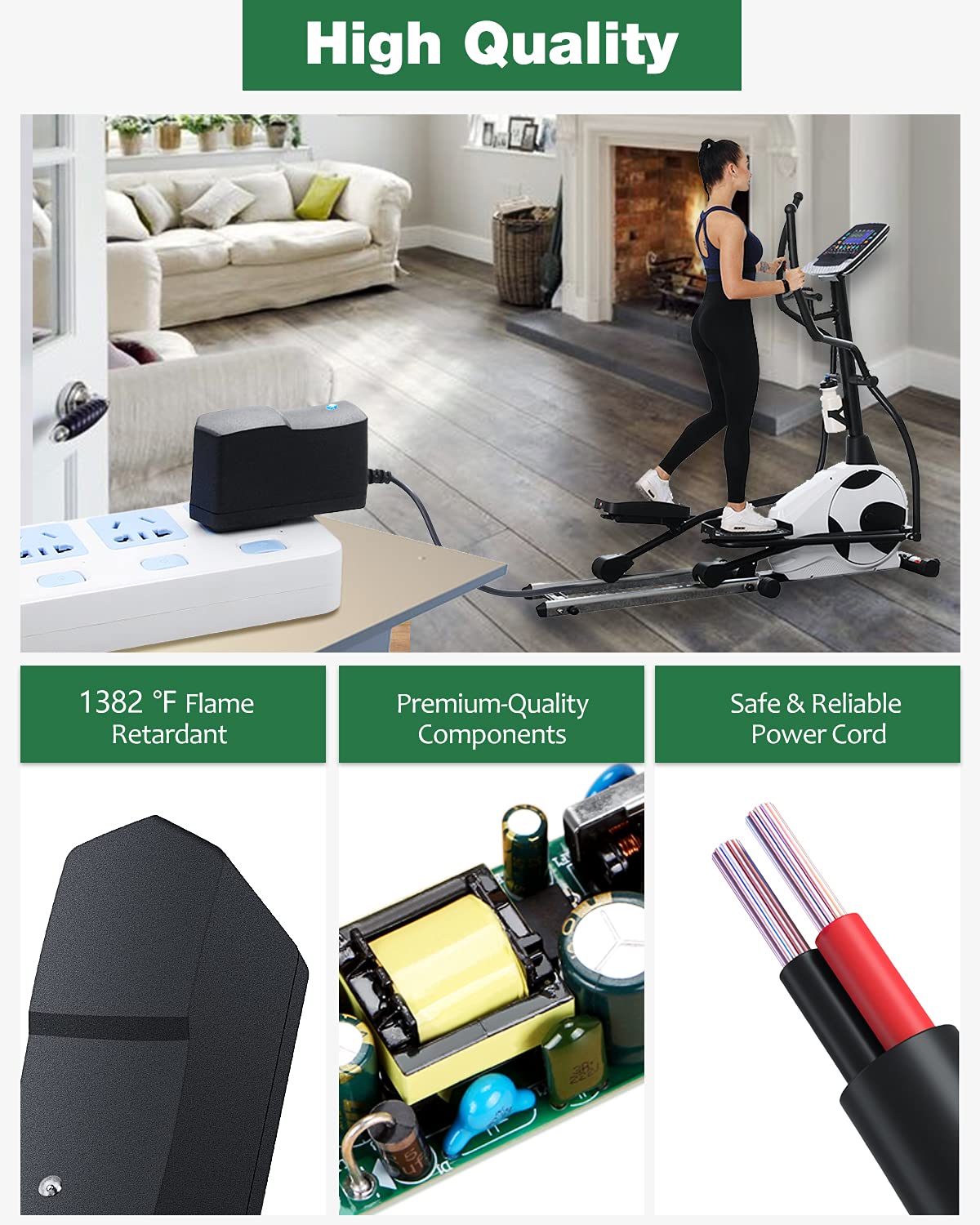 Jovno 6V 2A Dc Power Supply Ac/Dc Adapter Charger Cord For Proform Elliptical Smart Strider 480 490 500 600 Le, 390 395 475 510