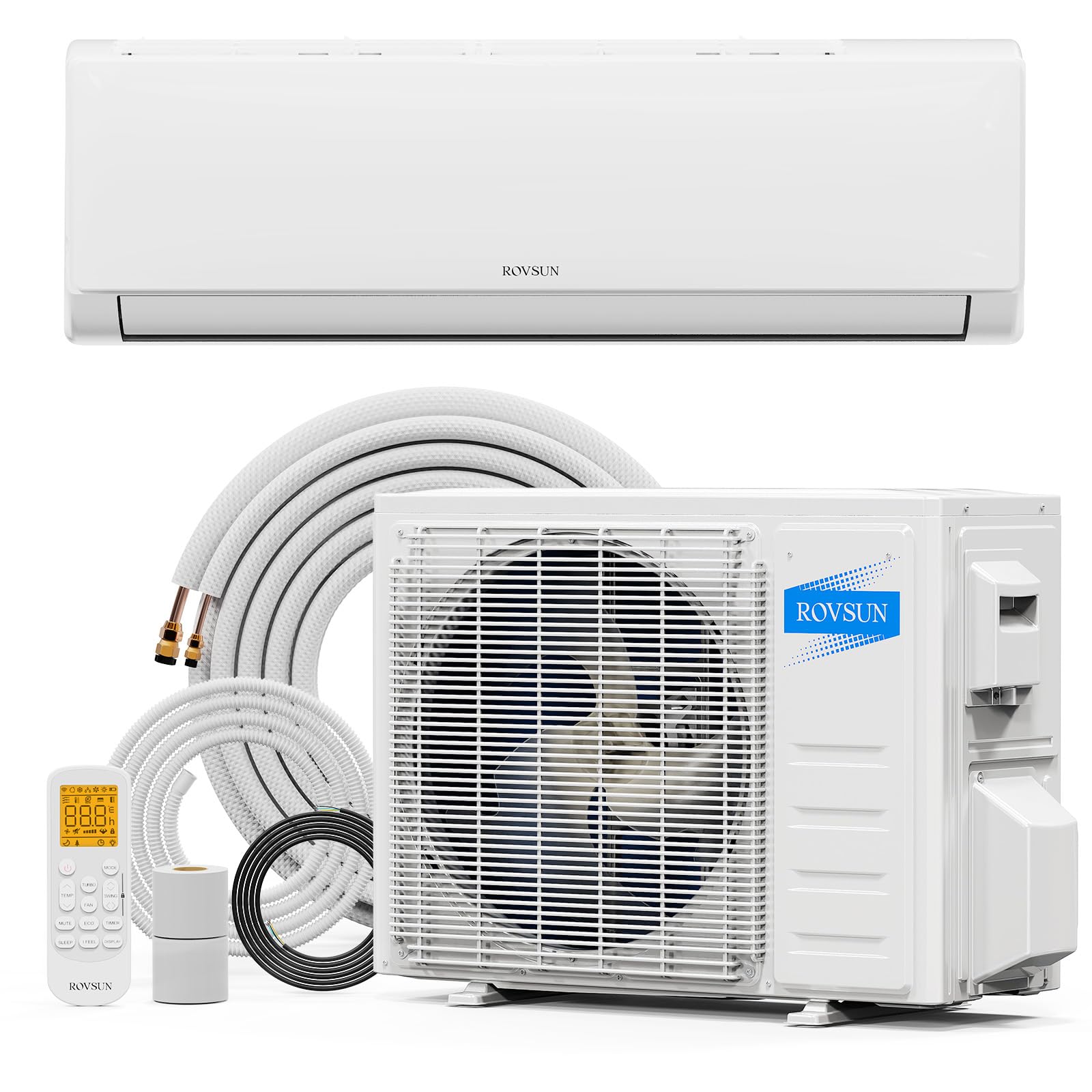 Rovsun 18,000 Btu Mini Split Acheating System With Inverter, 19 Seer 230V Energy Saving Ductless Split System Air Conditioner Wi