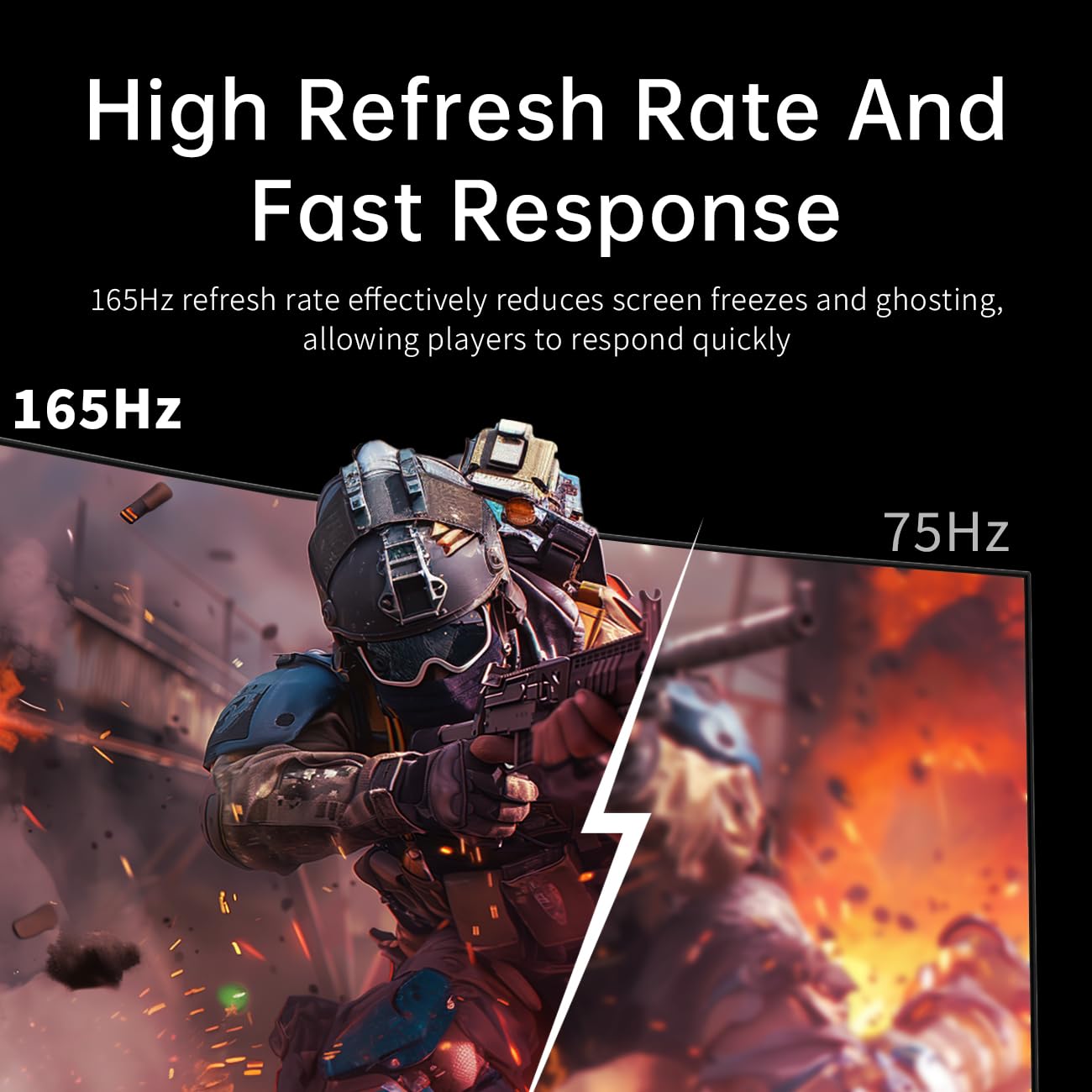 Ktc 24 Inch Curved Gaming Monitor, 165Hz Fhd 1080P Frameless Computer Monitor, Freesync/G-Sync Support, 99% Srgb, 3000:1 Contras