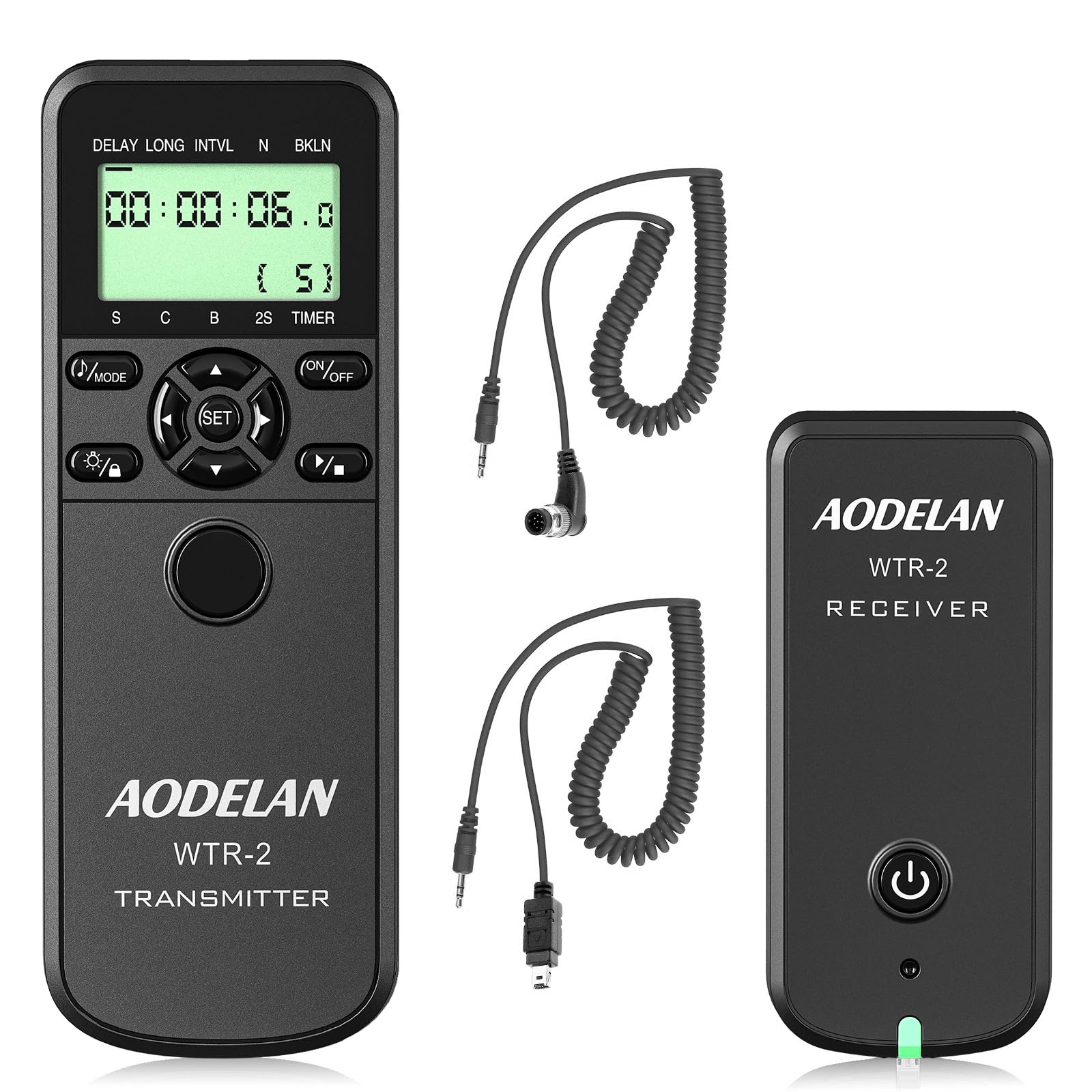 Aodelan Wtr2 Wireless Shutter Release Timer Remote Control For Nikon Z6, Z7, Coolpix P1000, D850, D810, D700, D4, D5, D4S, D3100