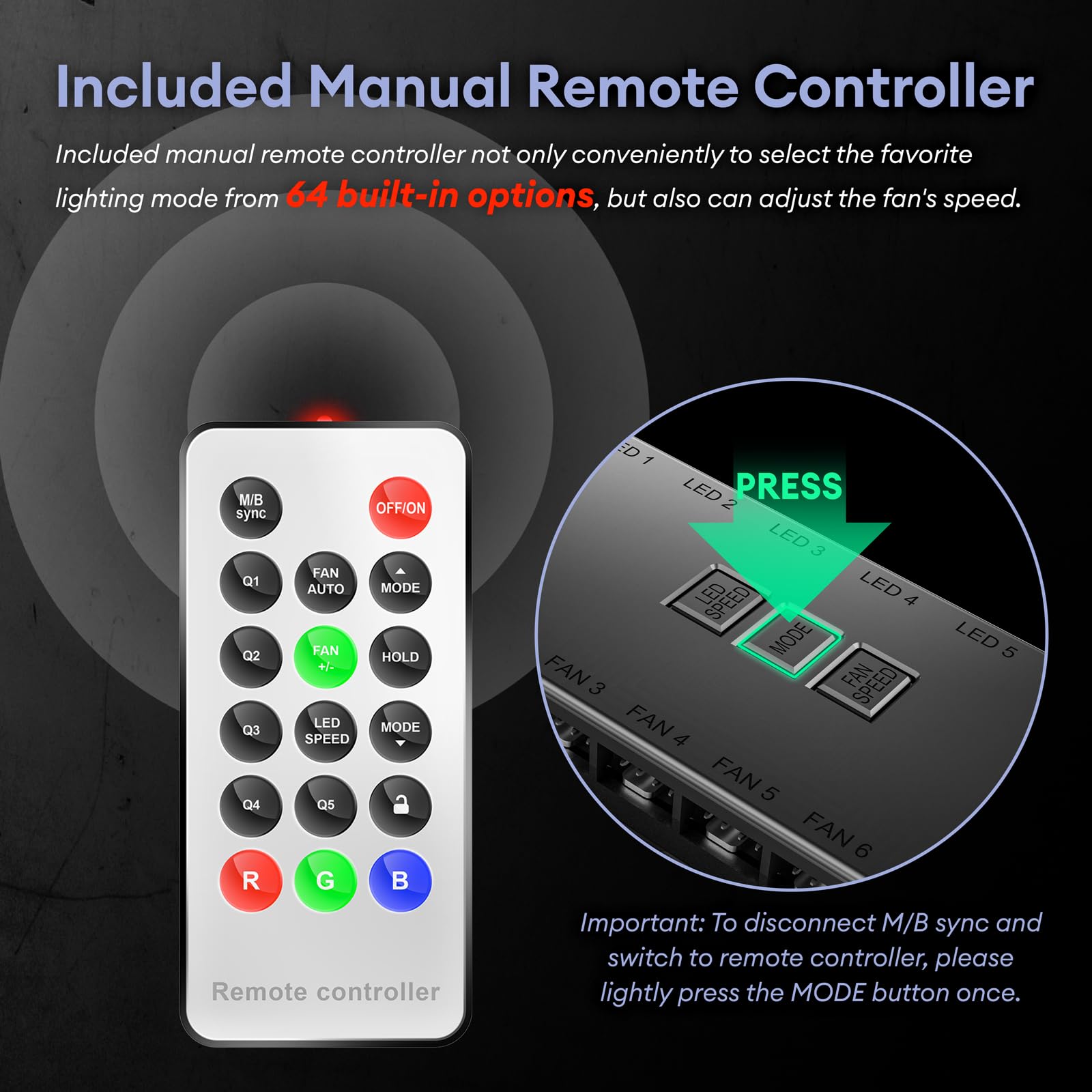 Okinos Rgb Fans 5 Pack, 4 Pin Pwm Pc Fans, 5V 3 Pin Addressable Rgb Fans, 120Mm Fan, Air Series (Included Argb Controller Hub &