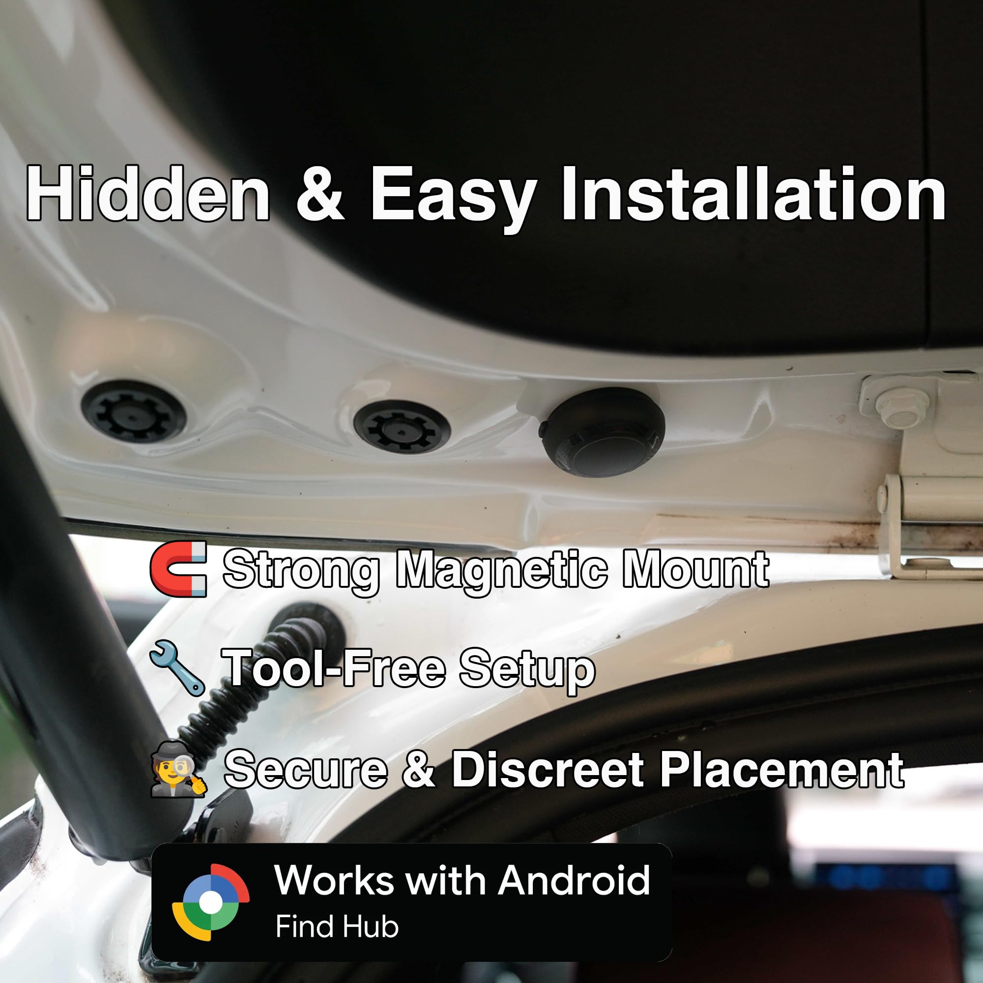 Jpbeiduoyin Mini Gps Tracker For Vehicles - Google Find Hub Enabled, No Monthly Fee, Hidden Magnetic Waterproof Tracking Device