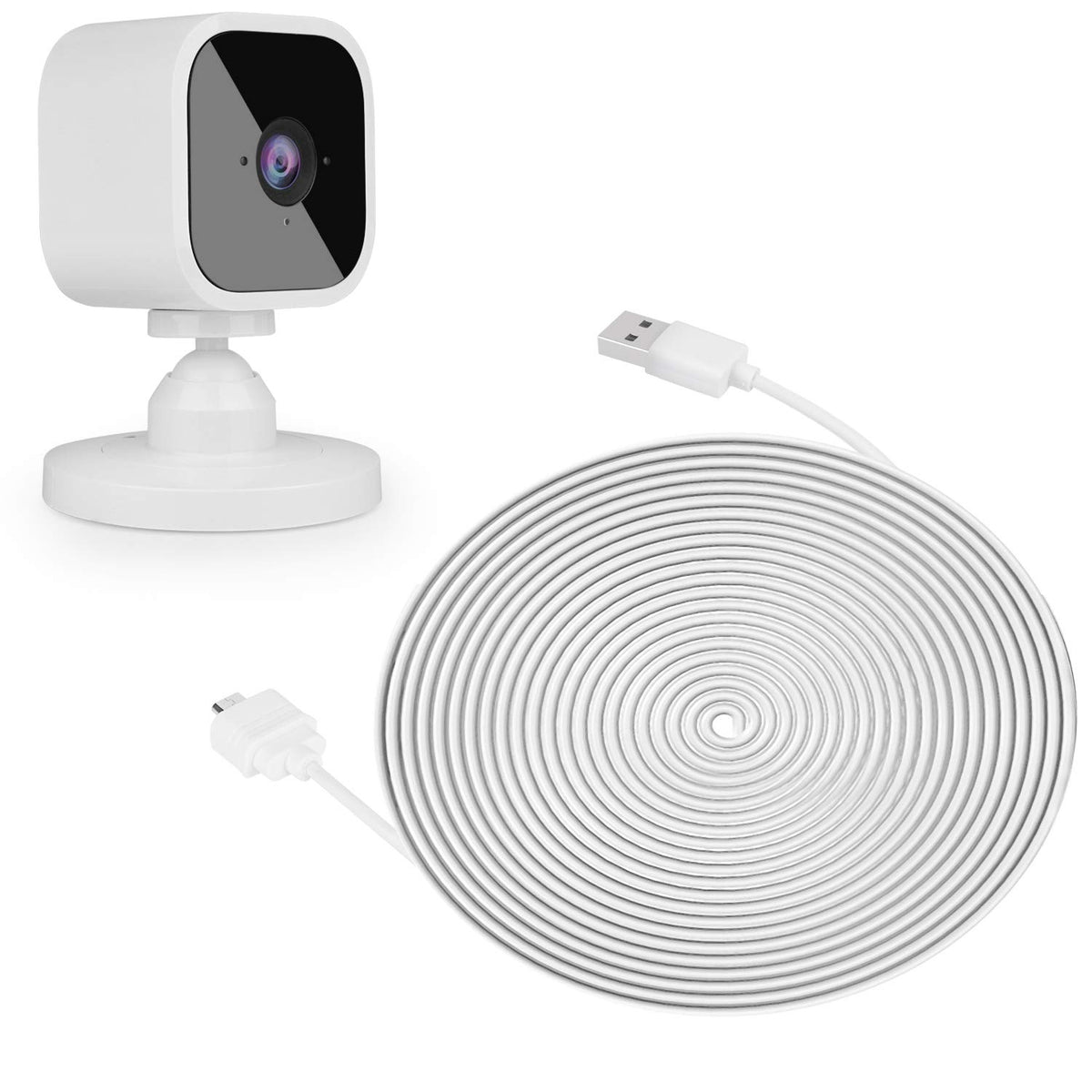 Zeshbit 25Ft/7.5M Power Cable For Blink Mini Security Camera, Extension Usb Cable Continuously Charging Your Blink Mini Indoor P