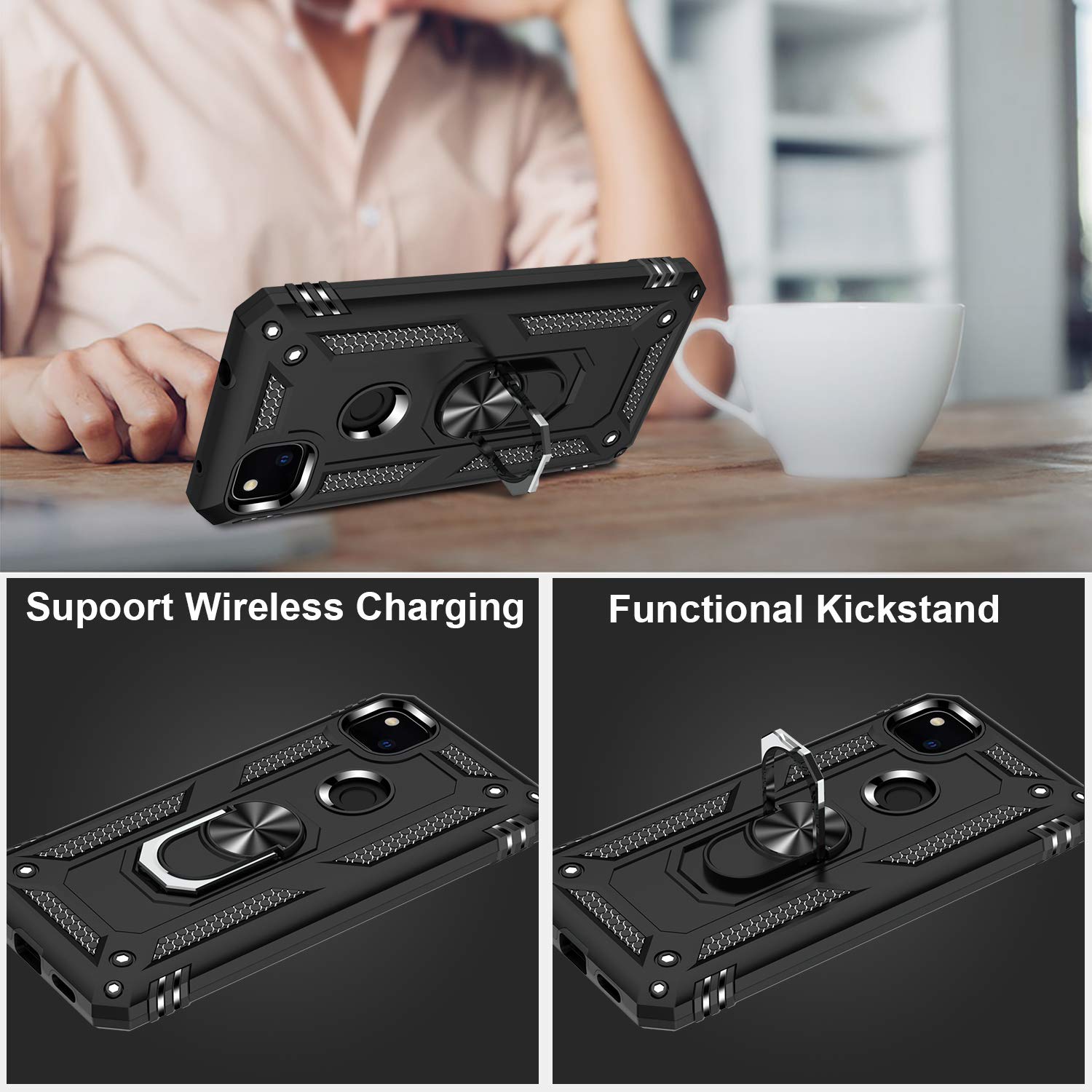 Lumarke For Google Pixel 4A Case With Screen Protector,Pass 16Ft. Drop Tested Military Grade Protective Phone Cover With Magneti