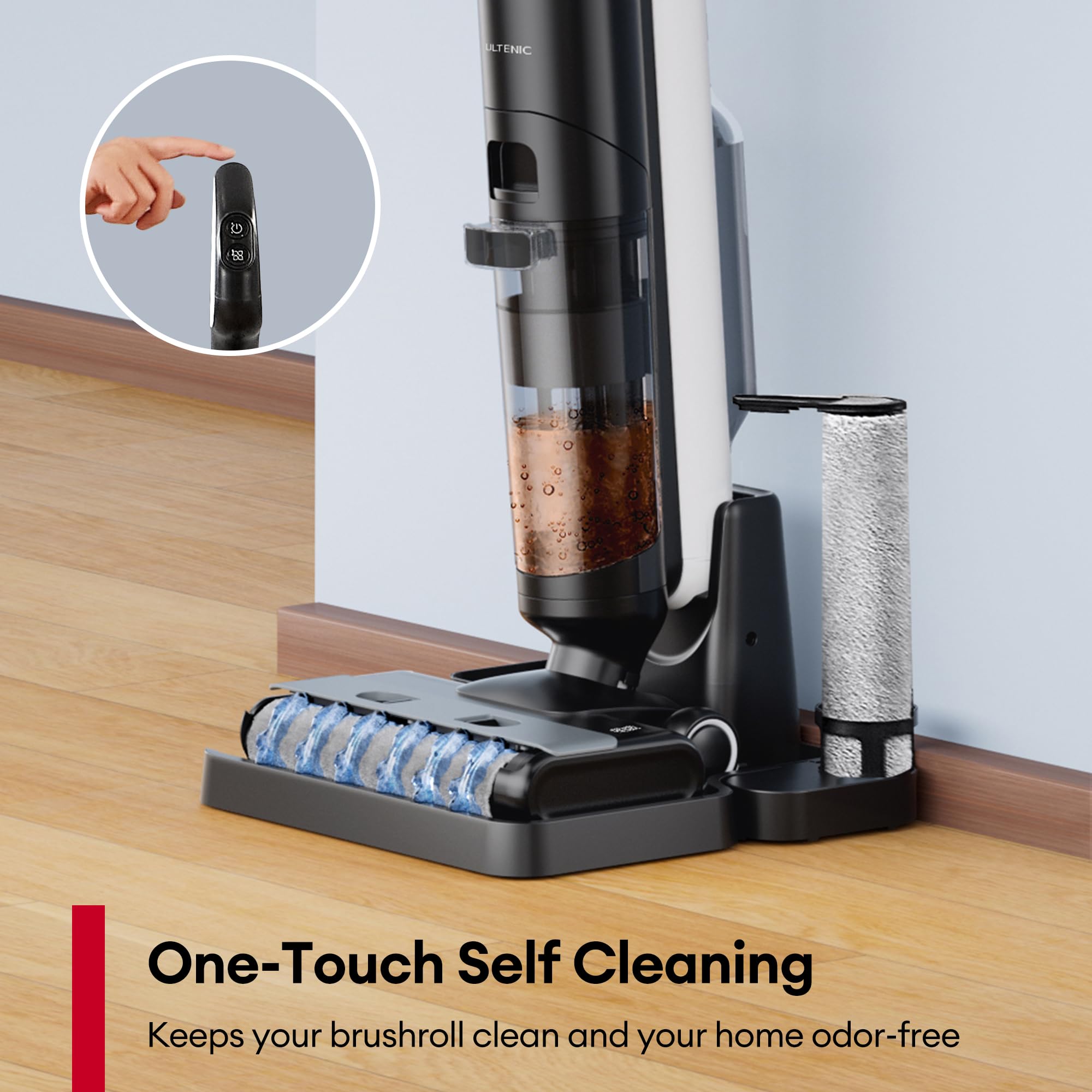 Ultenic Wet Dry Vacuum Cleaner,Cordless Vacuum Mop Combo With Self Cleaning,Smart Mess Detection,50Mins Runtime,3 In 1 Vacuum Mo
