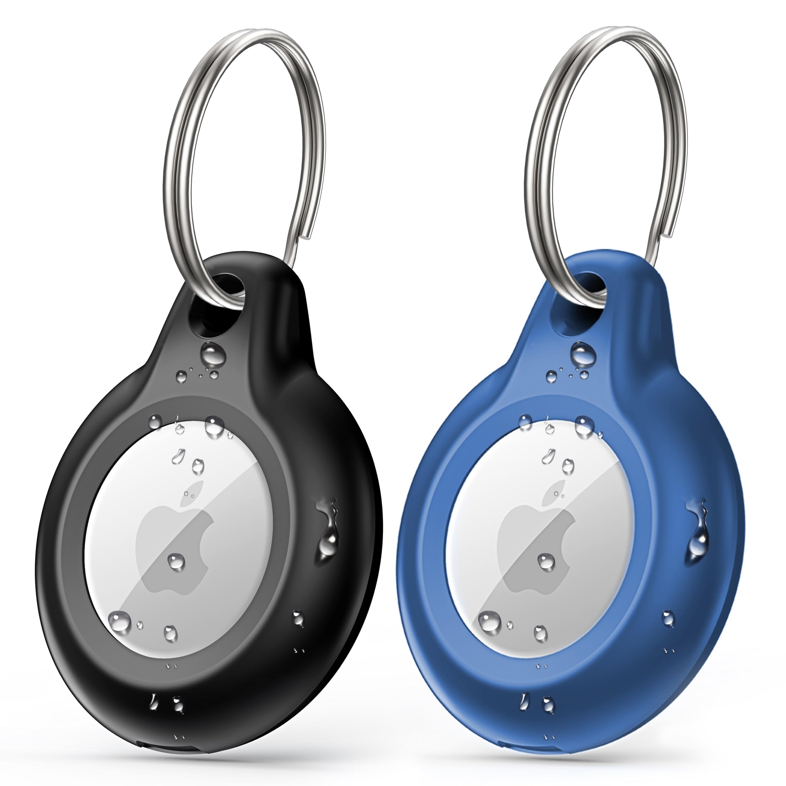 2 Pack Ipx8 Waterproof Airtag Keychain With Airtag Holder Case,Full Body Shockproof,Anti Scratch Cover Air Tag For Cat,Dog,Keys,