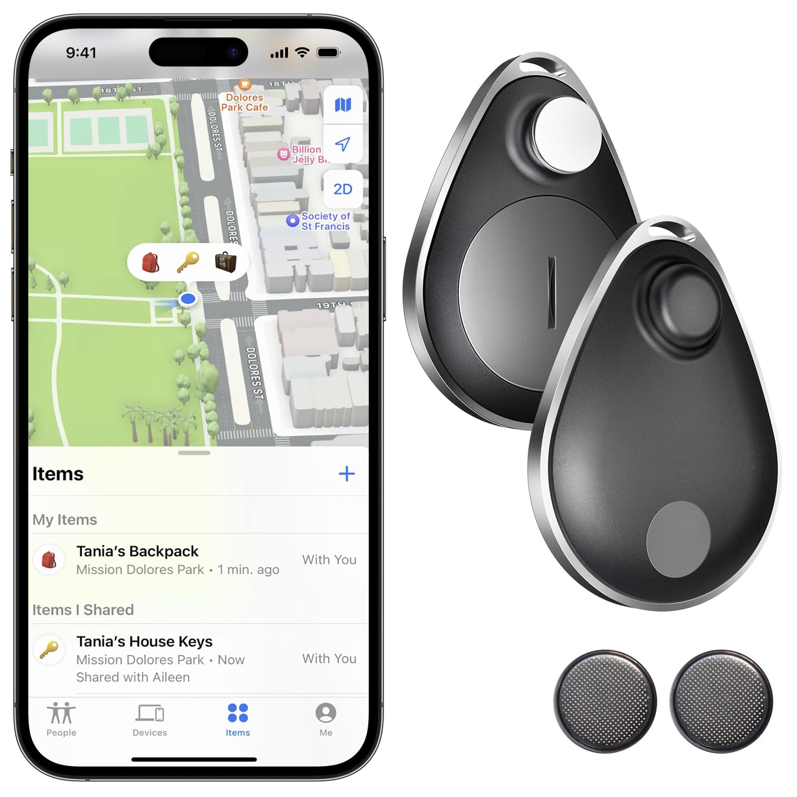 Lulaven Utag Gps Tracker For Kids 2 Pack, Bluetooth Tracker Works With Apple Find My, Waterproof, Hidden Design, Share Locations