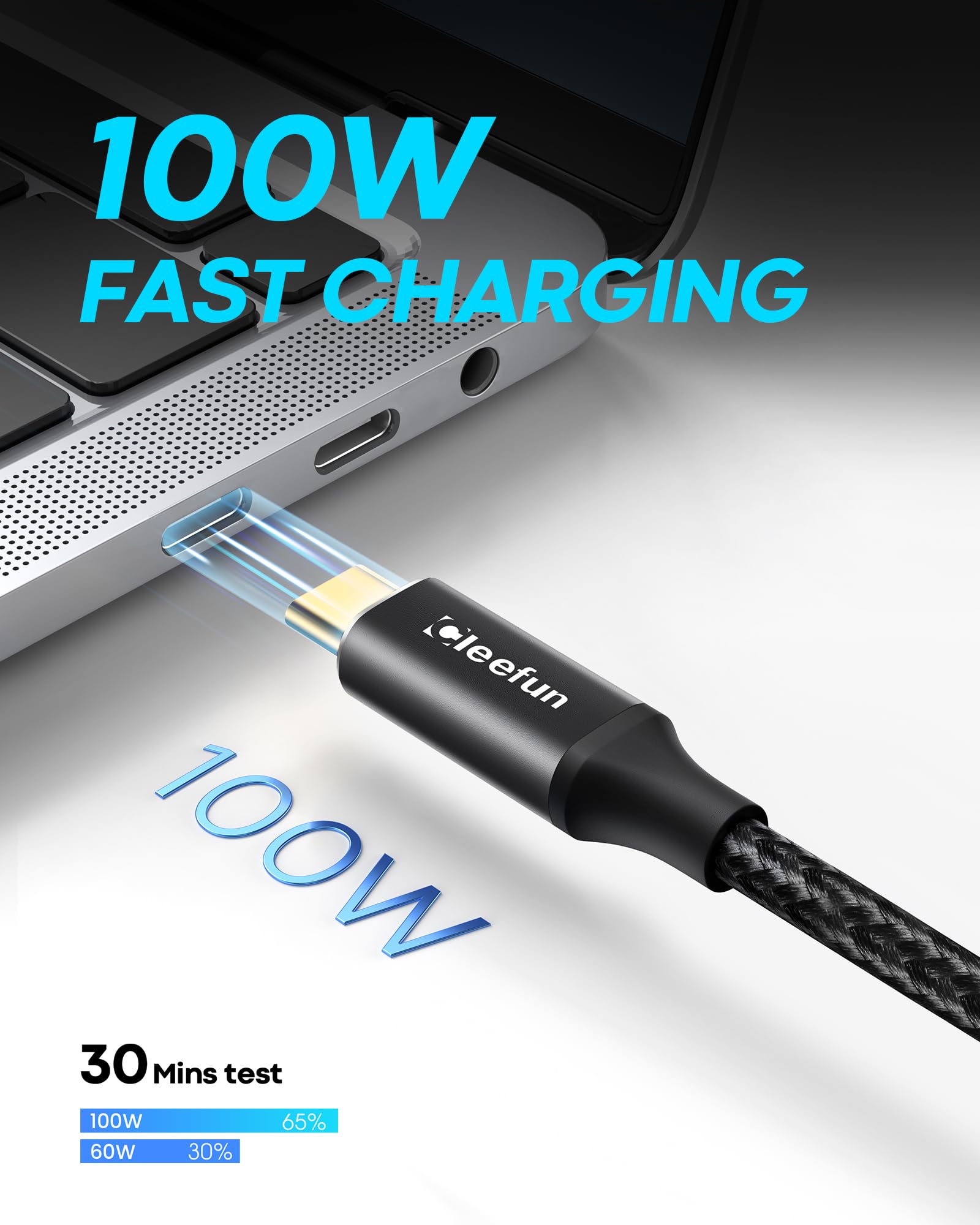 Cleefun Usb C Extension Cable 10Ft, Usb C 3.2 Male To Usb C Female Extension Cable, 5Gbps Data & 4K Video Sync Transfer Usb C Extender Cable 100W Fast Charging For Usbc Hub, Laptop, Tablet, Phone