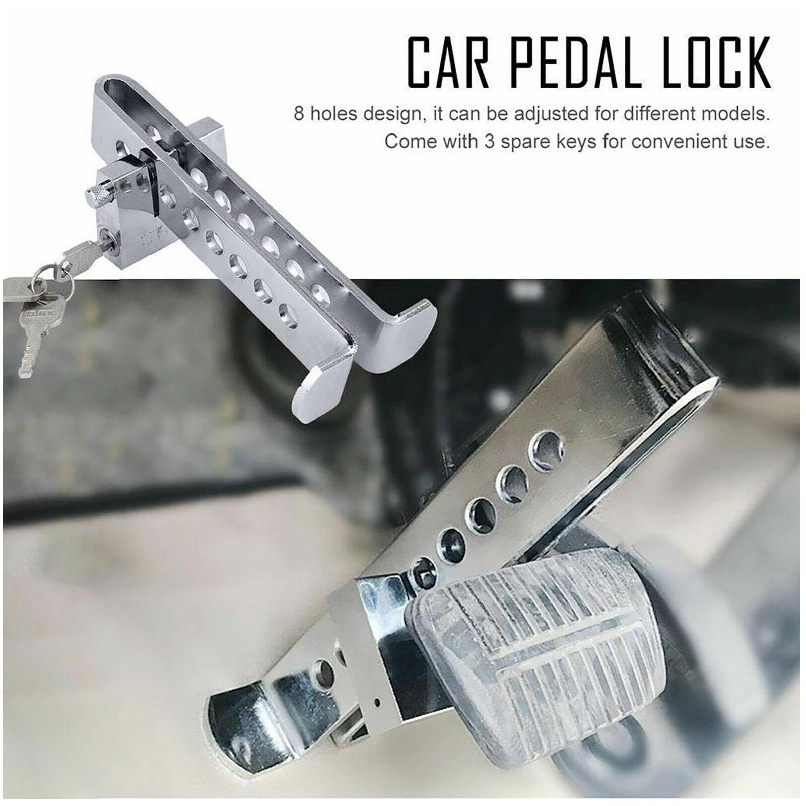 Vechkom Anti Theft Clutch Lock Brake Lock Stainless Steel Auto Lock Vehicle Security Protection Supplies Car