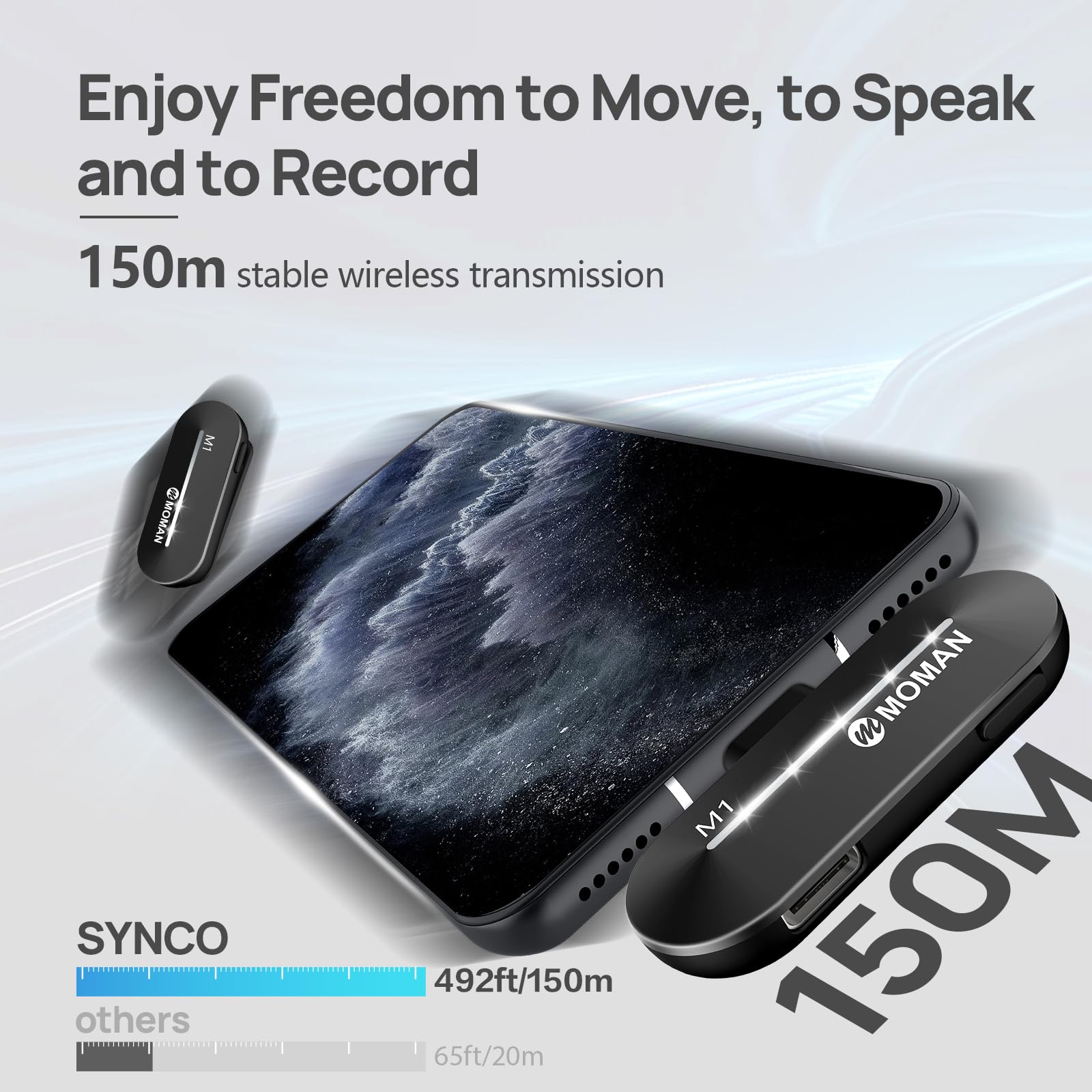 Moman Wireless Lavalier Microphone, 2 Pack Usb C Clip On Microphones For Video Recording, Mini Phone Mic For Interview Youtube T