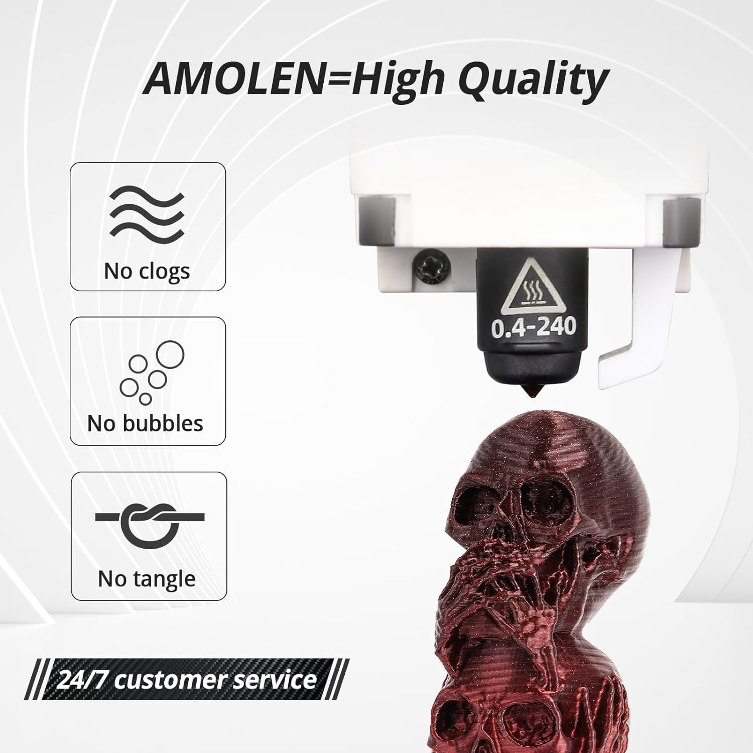 Amolen Pla 3D Printer Filament, Silk Shiny Black Red Pla Filament 1.75Mm, Color Change 3D Printing Filament For Most Fdm 3D Prin