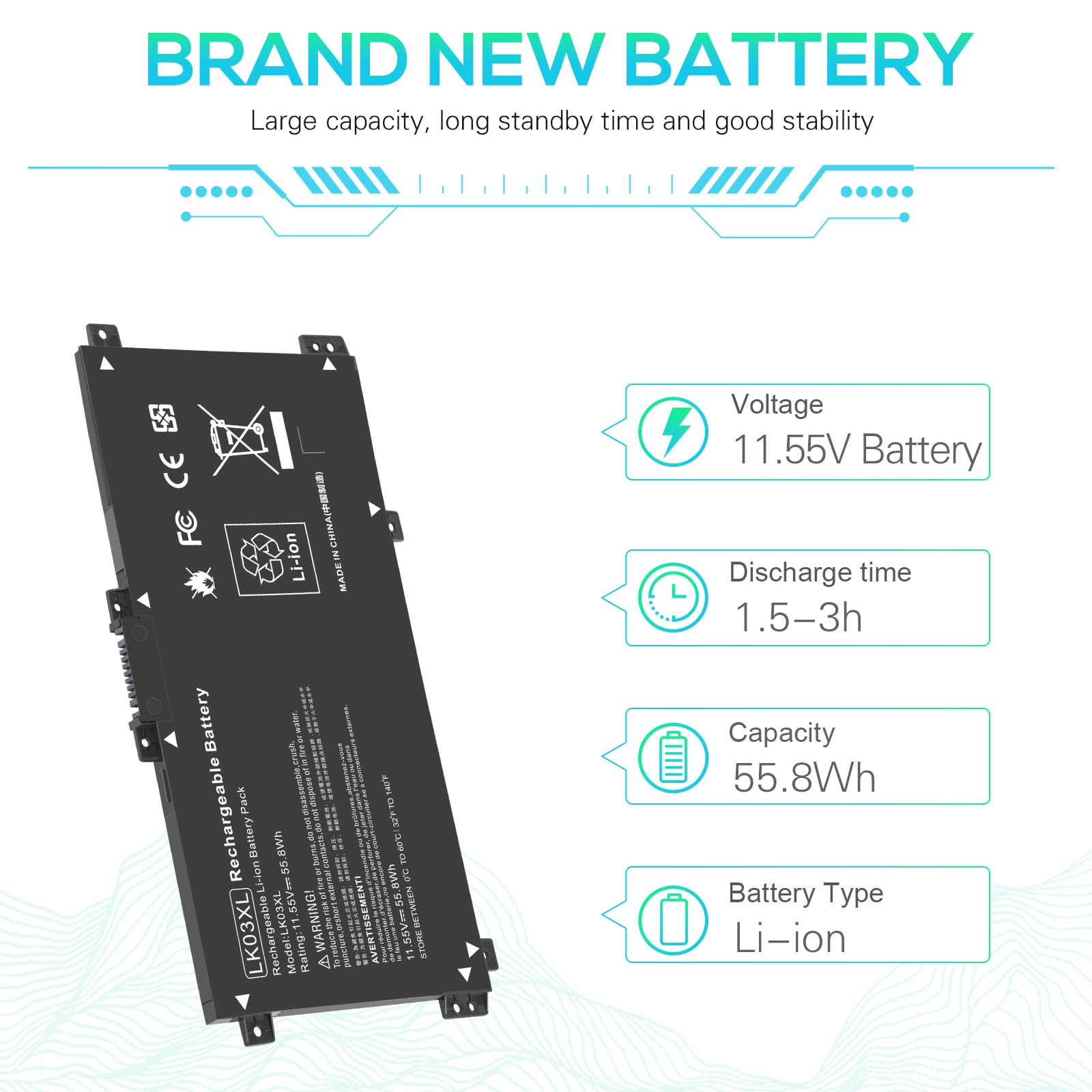 Lk03Xl Lko3Xl Battery For Hp Envy X360 17M Ae0Xx 17 Ae1Xx 17 Bw0013Dx 17M Ae111Dx 15 Cr0Xxx 15M Cn0012Dx 15M Bp0Xx 15 Bq2Xx 15M
