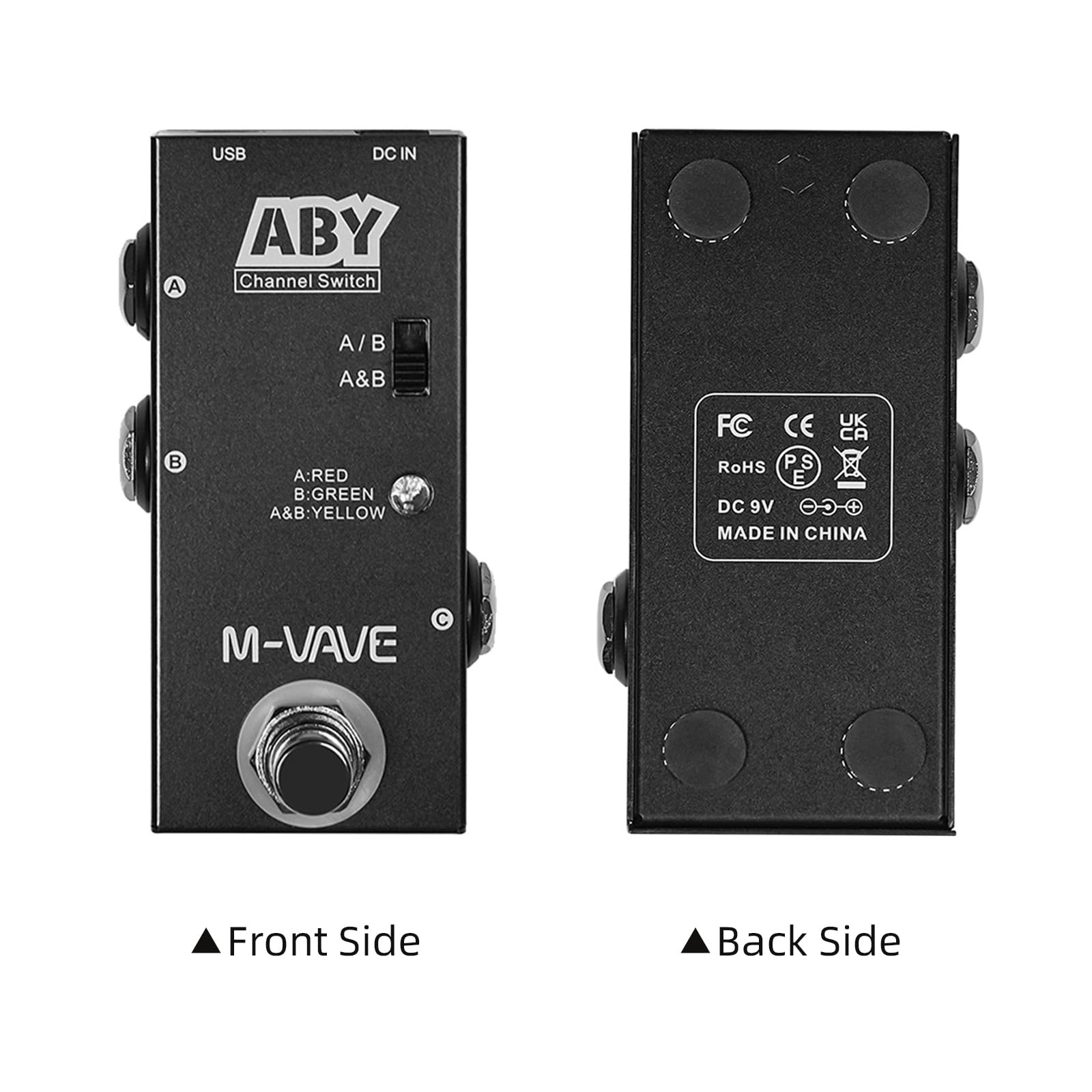 A/B Switch Guitar Pedal - Sunydog Aby Line Selector, Mini Aby Switch Guitar Pedal True Bypass Guitar Bass Pedal Ab Box - Aby Cha