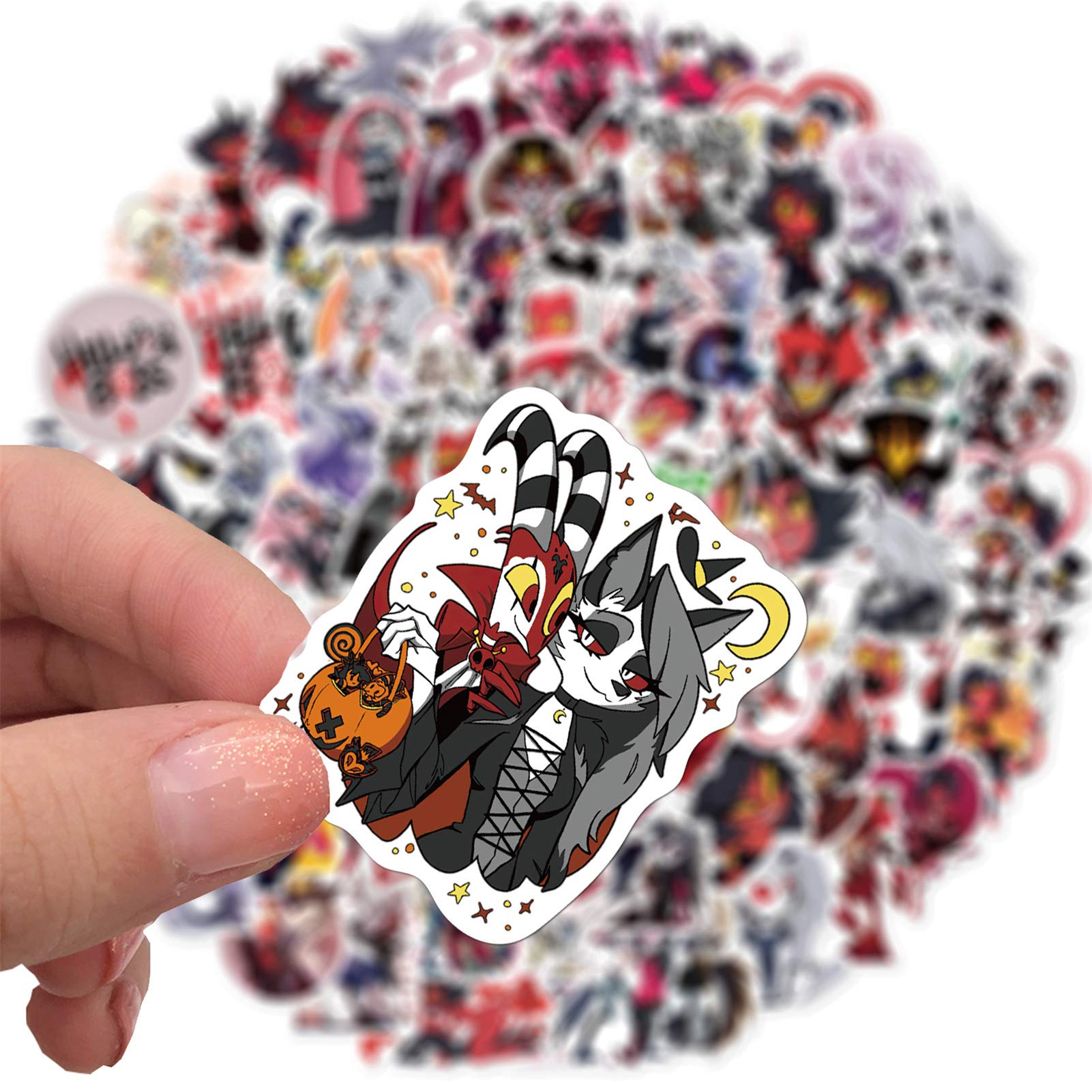 Helluva Boss Stickers, 100Pcs, Cartoon Movie Vinyl Stickers Decals, Cute Cool Laptop Water Bottle Stickers, Stickers For Hydro F