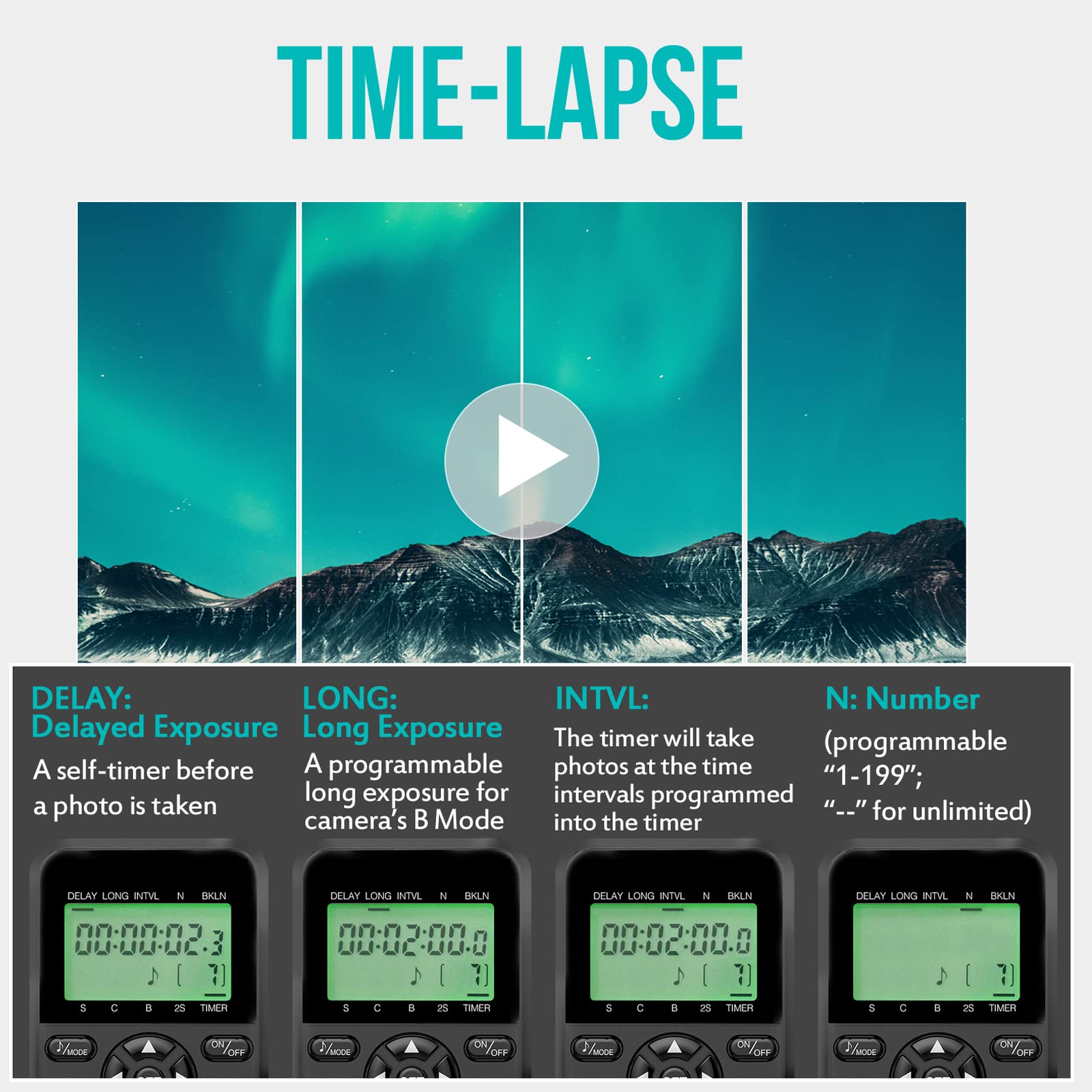 Camera Remote Intervalometer Timer Wireless Shutter Compatible With Canon Eos R6, 850D, 90D, 80D, 70D, Eos R, Eos Ra, Eos Rp; Re