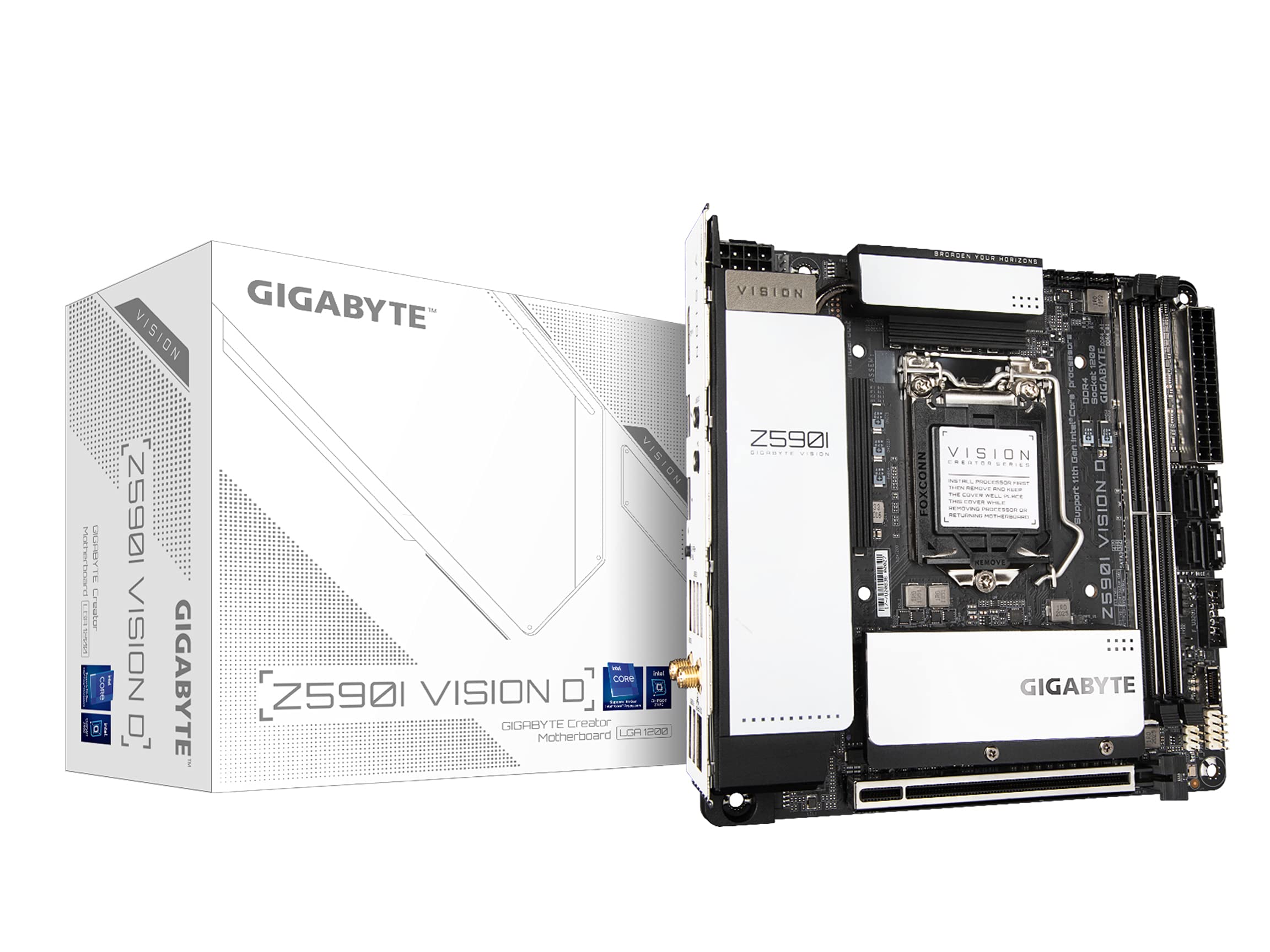Gigabyte Z590I Vision D (Lga 1200/ Intel/ Z590/ Mini Itx/Dual M.2/ Pcie 4.0/ Front Usb Type C/Intel Wifi 6/2.5Gbe Lan/Motherboar