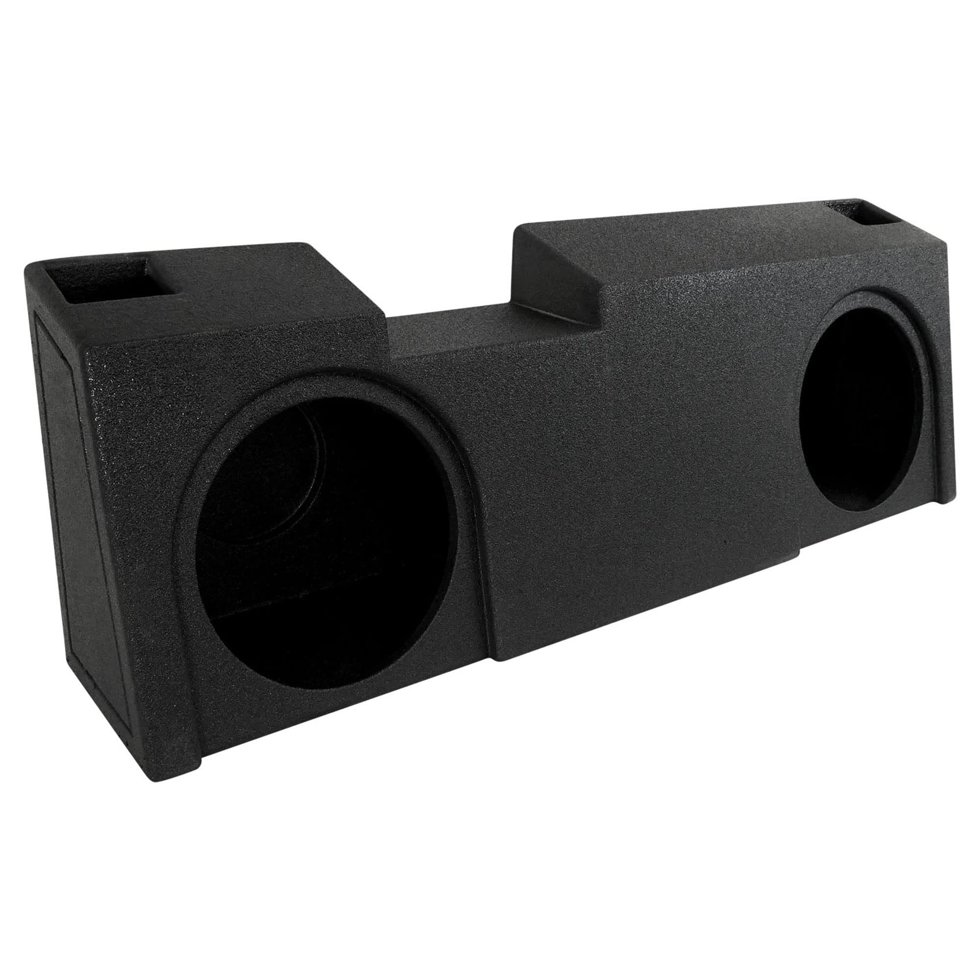 Q Power Underseat Upfire Dual 10 Inch Ported Subwoofer Box QBGMC19210 Wood Black for 2019-2022 GMC Chevy Crew Double Cab