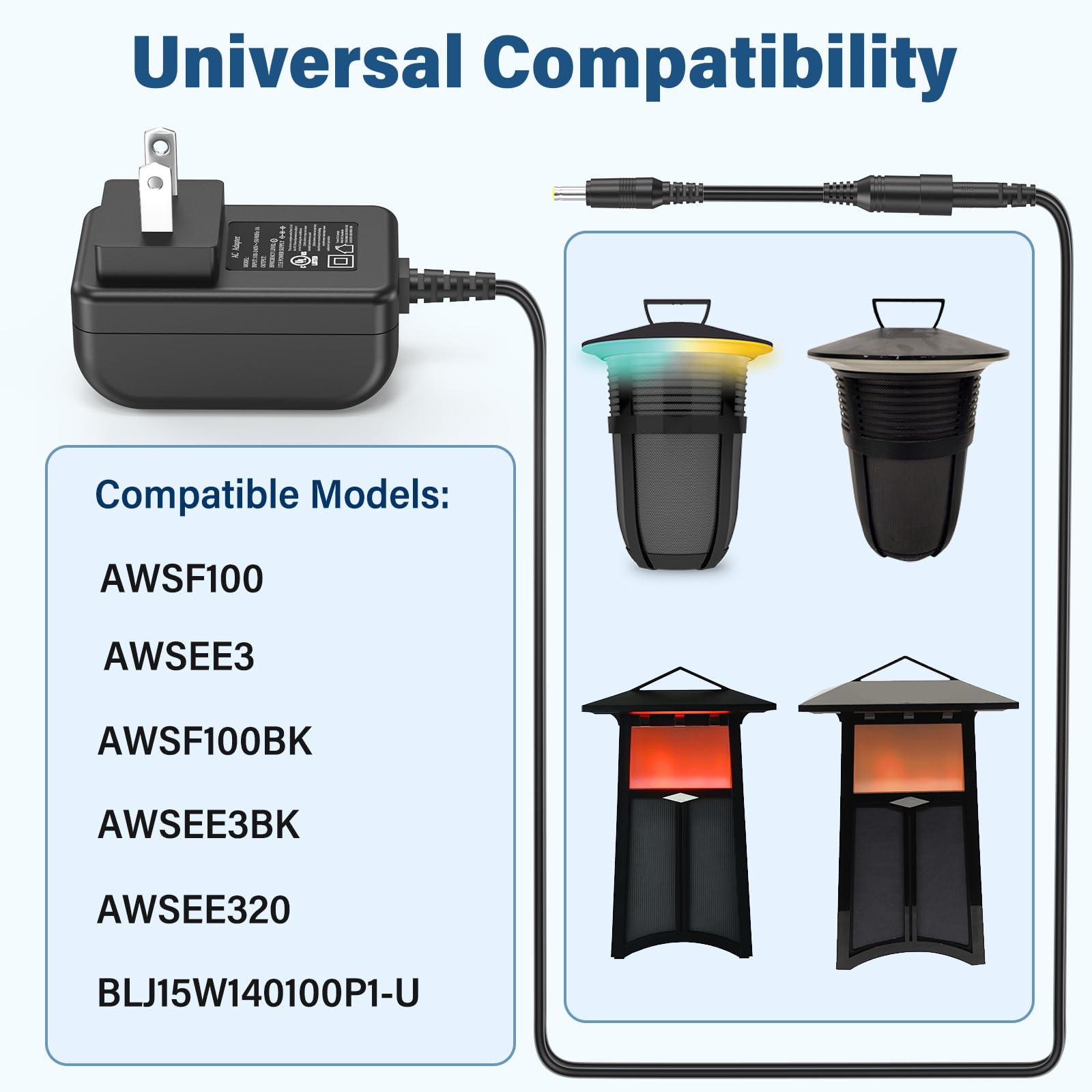 Hienadtor 14V Charger For Acoustic Research Awsf100 Awsee3 Awsf100Bk Awsee3Bk Awsee320 Blj15W140100P1 U Portable Wireless Speake