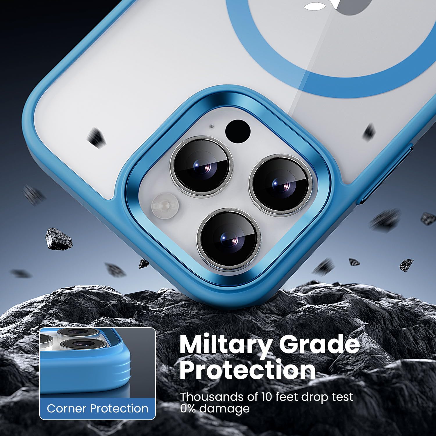 Gyizho Magnetic Case For Iphone 16 Pro Case, [Military Grade Drop Tested] [Compatible With Magsafe] Slim Protective Cover Transl