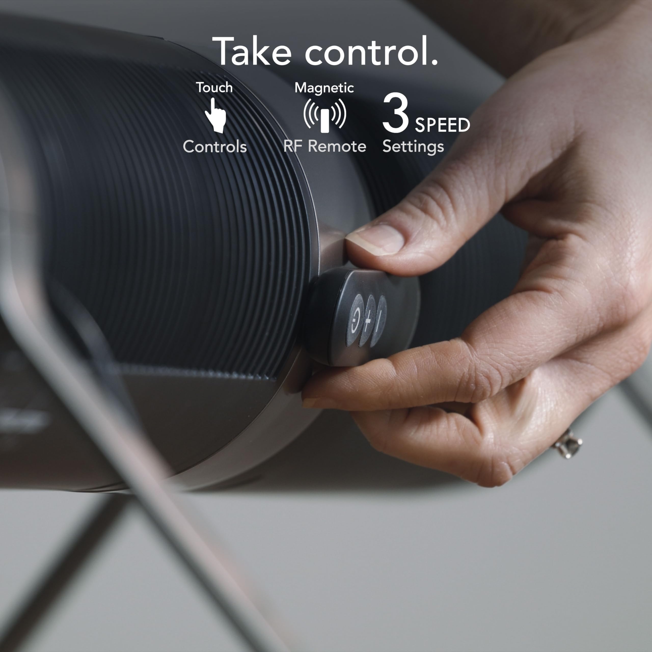 Vornado Airbar 6 | 44'' Tower Fan And Horizontal Air Circulator With Remote Control, 3 Speed Settings | Black