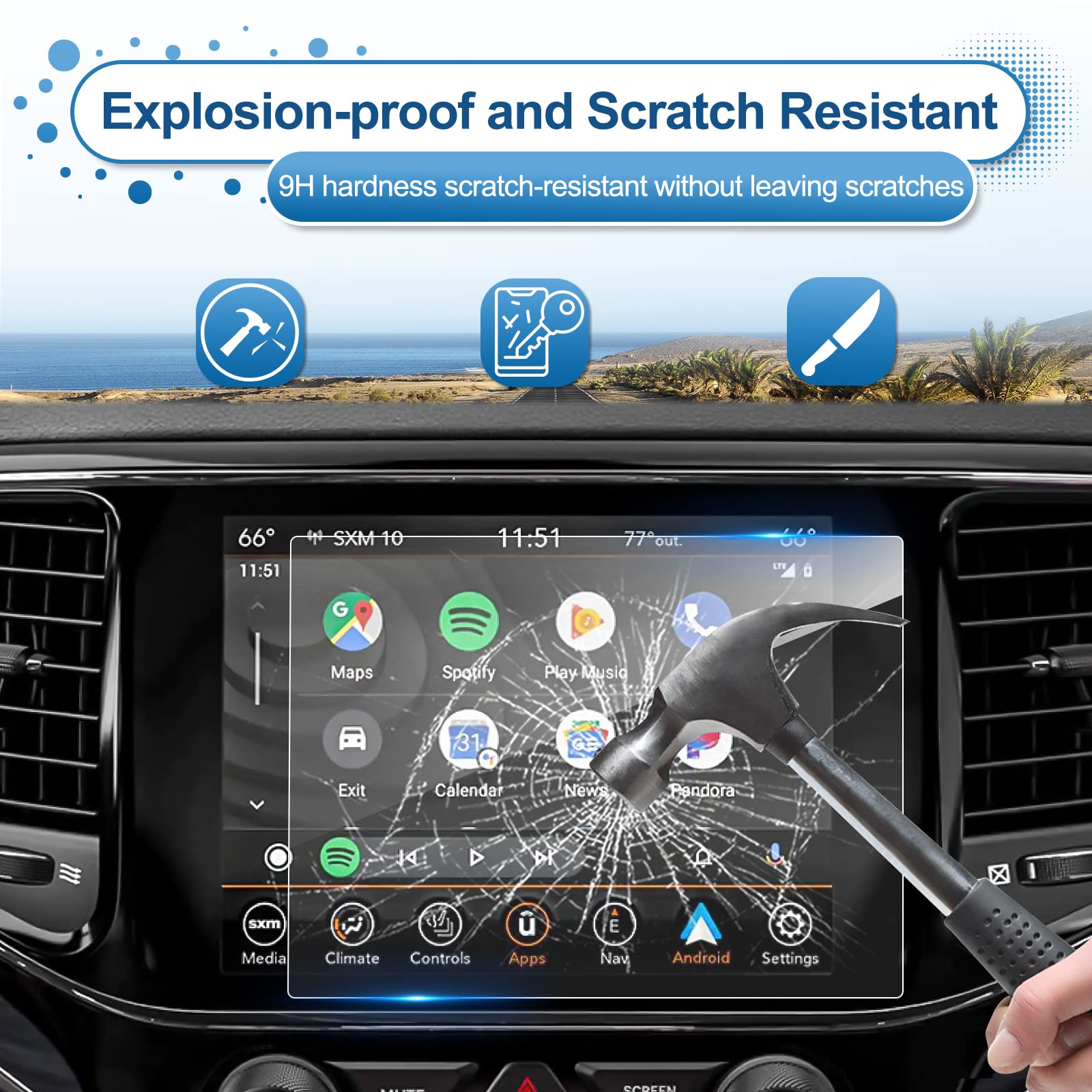 Coleya 2019 2020 2021 2022 2023 2024 Grand Cherokee Screen Protector For Jeep Grand Cherokee 8.4 Inch Uconnect Touch Screen, Tem