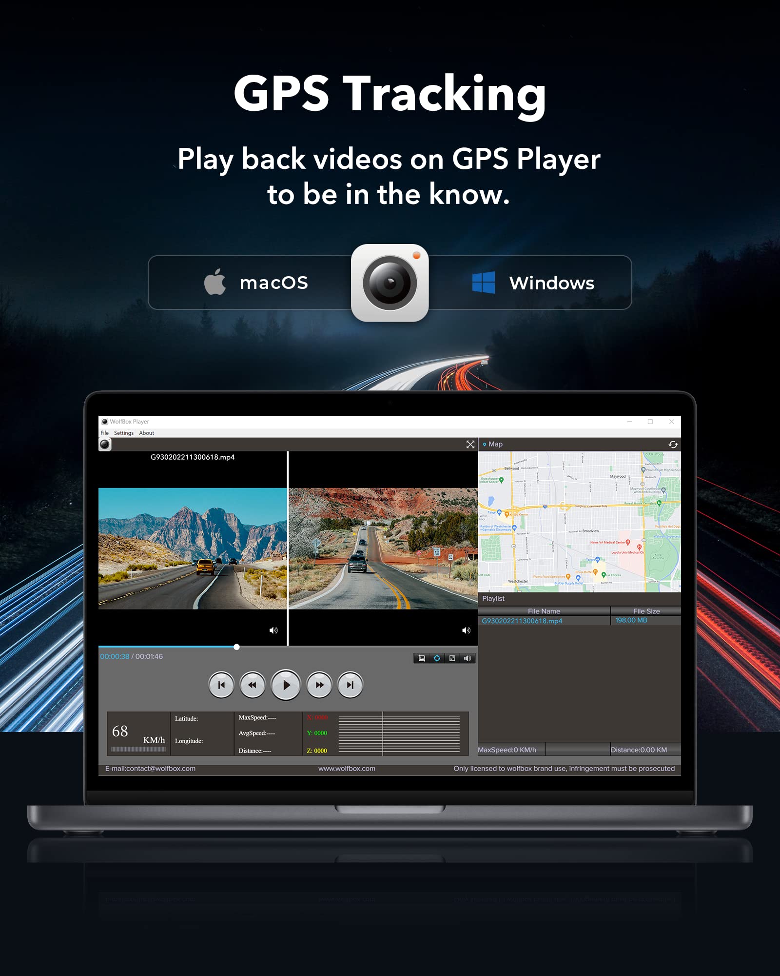 Wolfbox G930 4K 10'' Rear View Mirror Camera, Dash Cam Front And Rear For Car With 64Gb Card, Touch Screen Smart Rear View Mirro