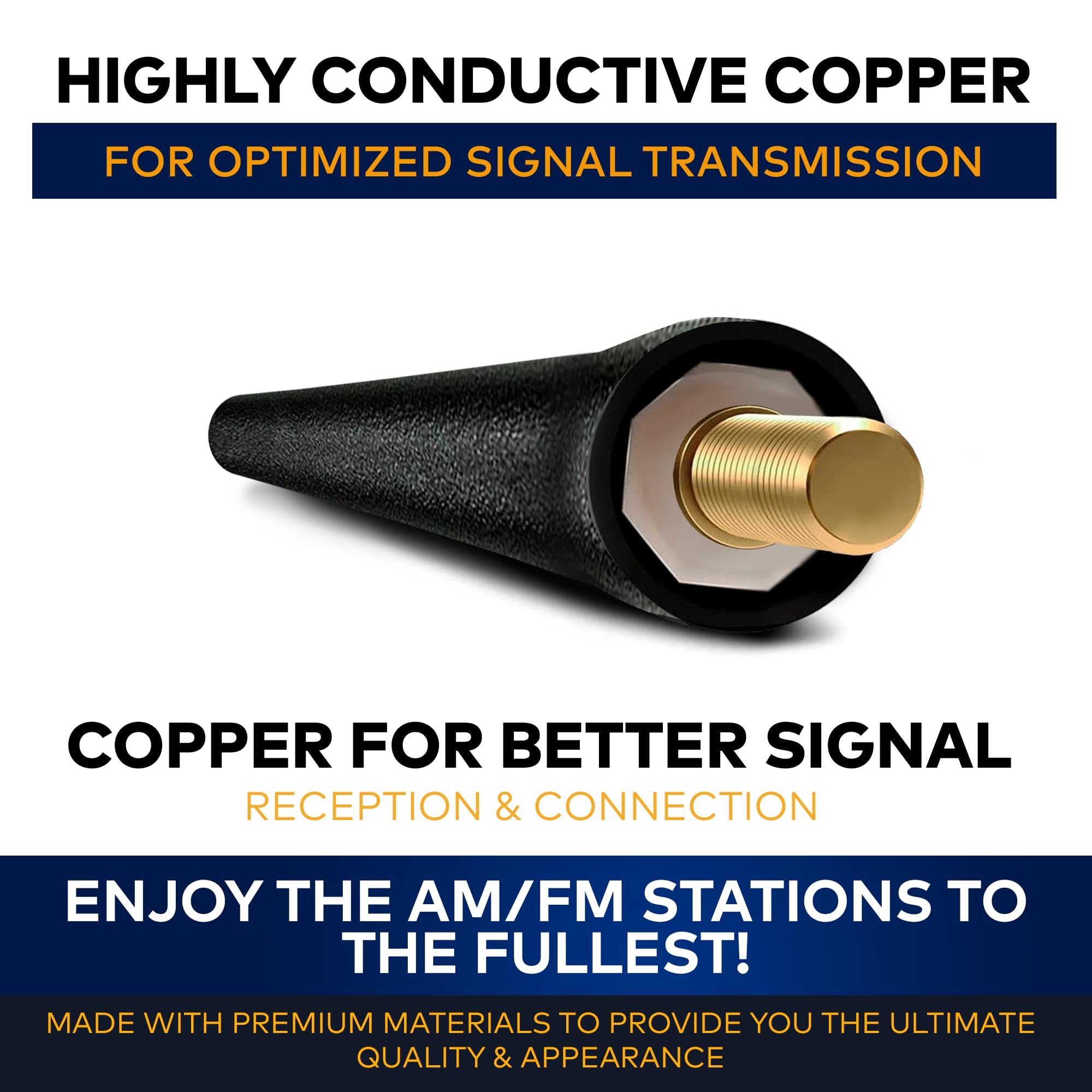 Antenna Mast For Toyota Tundra 2007 2021, Black Automotive Antenna Replacement For Cars, Trucks & Suv   Am Fm Radio Compatible