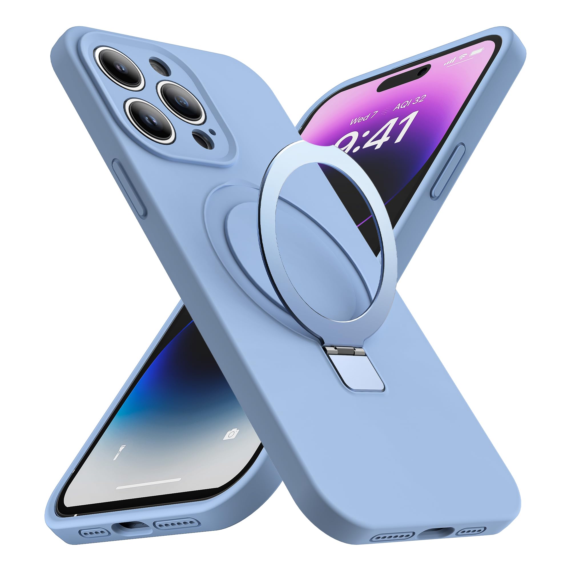 Skylmw Designed For Iphone 15 Pro Max Case With Magnetic Invisible Stand Compatible With Mag Safe Military Drop Tested Shockproo