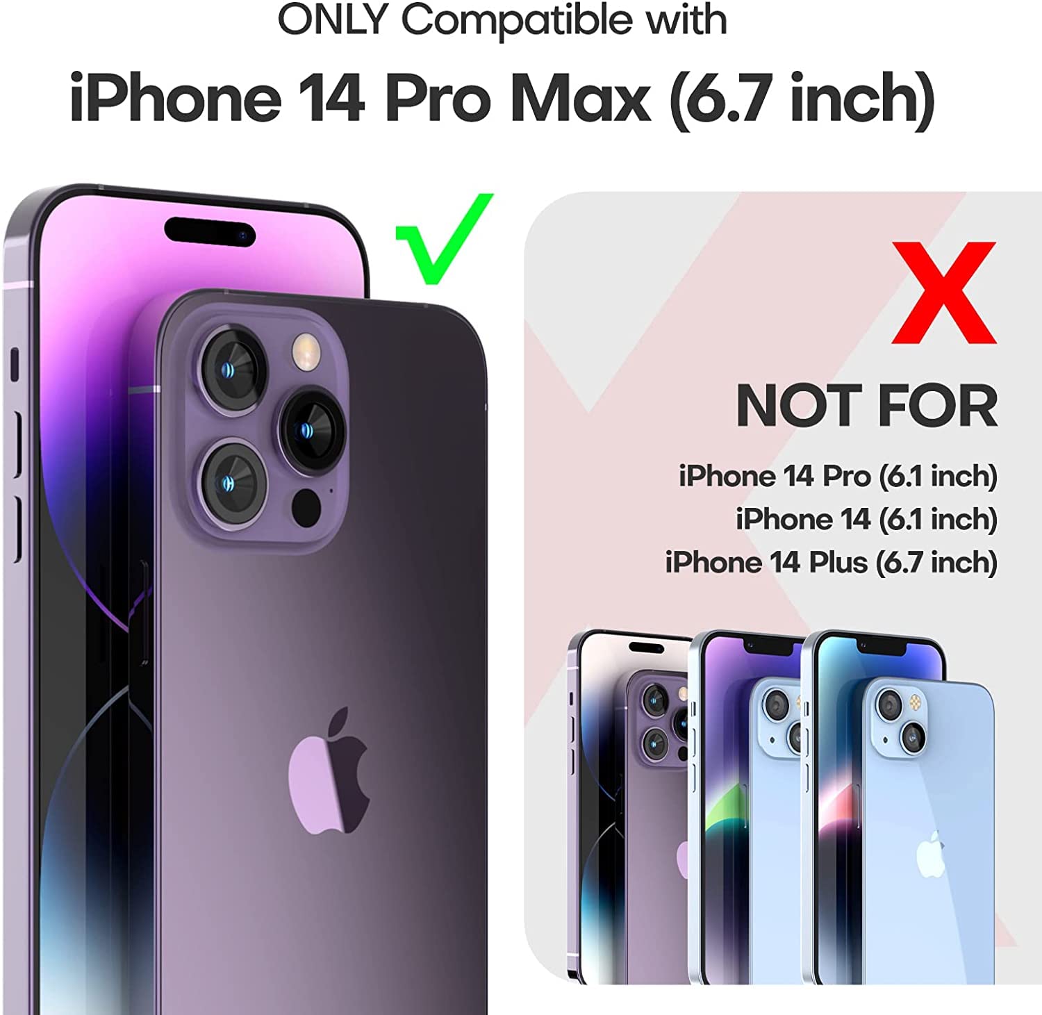 LOQUPE iPhone 14 Pro Max 5-in-1 Shockproof Case with Screen & Camera Protectors, Polycarbonate Leopard Pattern