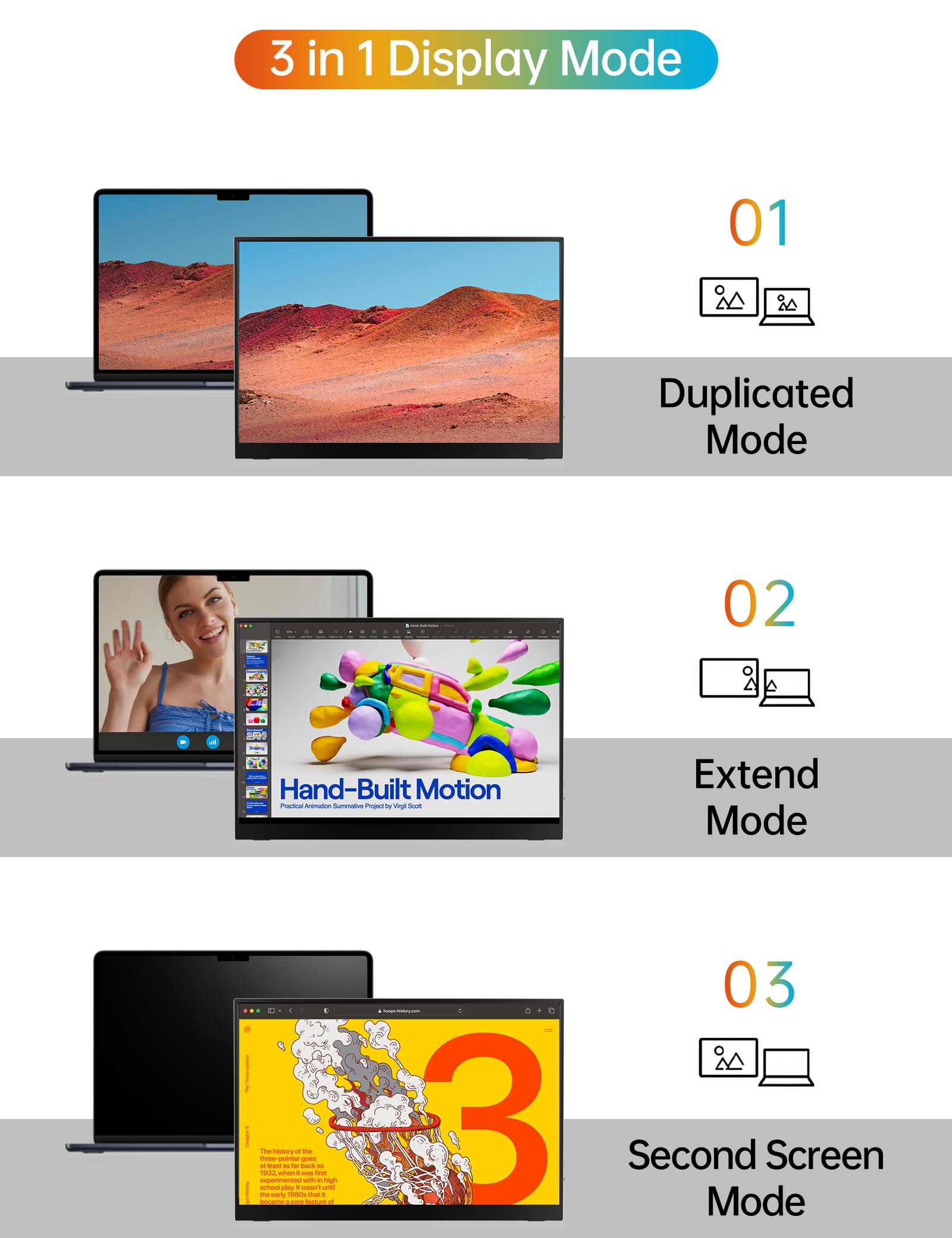 Wgk Portable Monitor 14 Inch Fhd1200P Ultra Slim For Laptop Monitor, Usb C Hdmi Plug&Play,100% Srgb External Monitor,Dual Speake