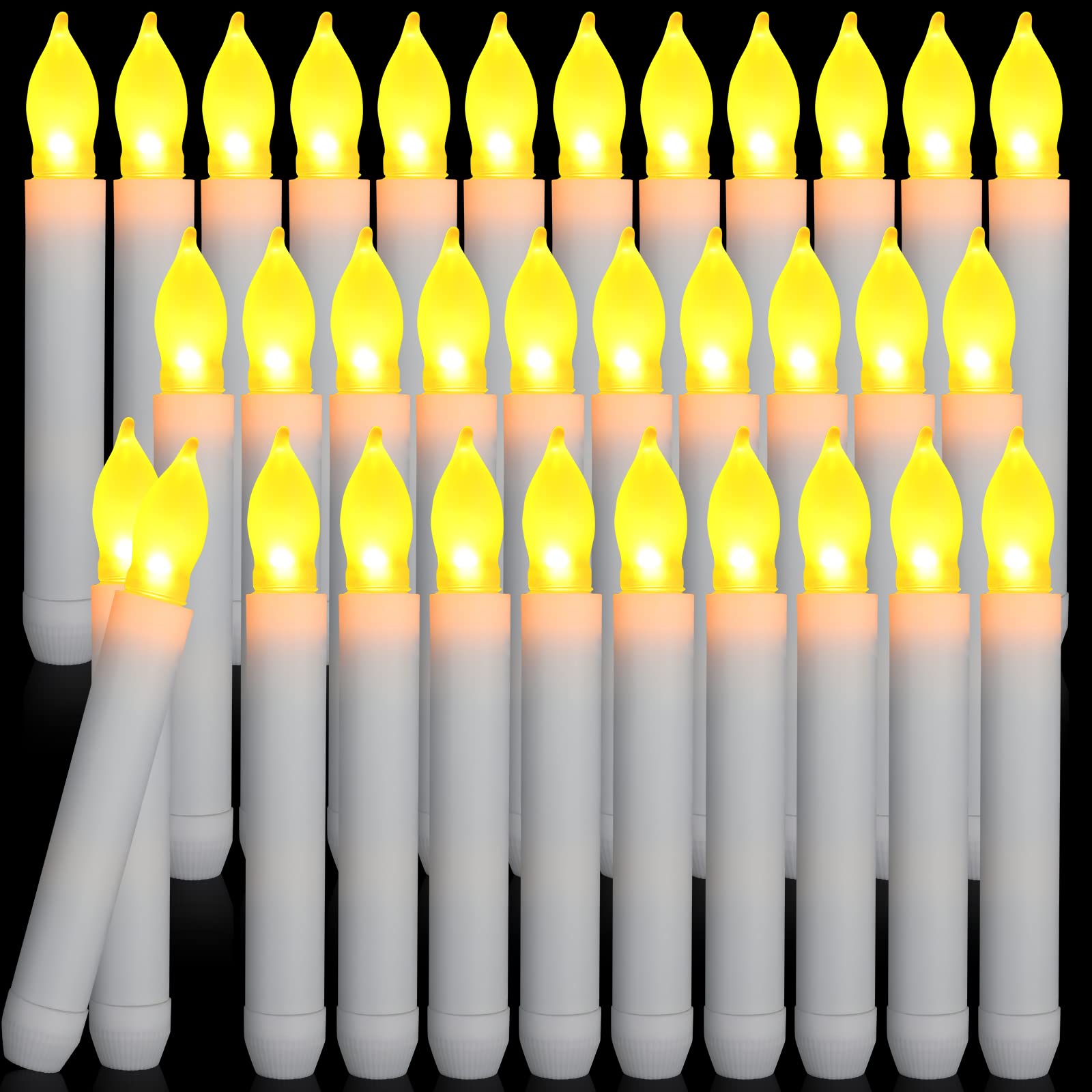 Macarrie 60 Pcs Flameless Led Taper Candle Battery Operated Candle Flickering Led Candle With Warm Light For Church Christmas, B