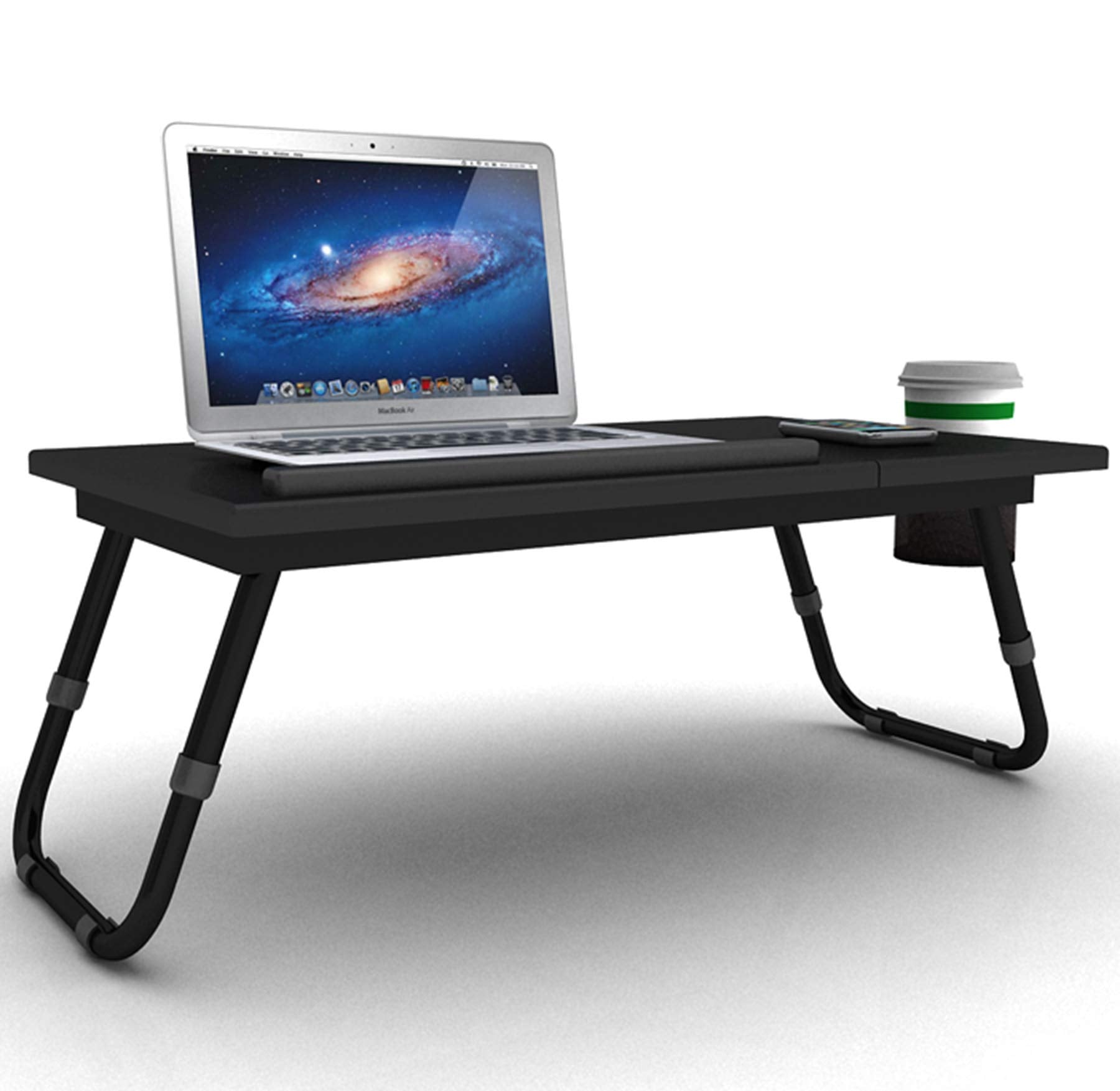 Atlantic Large Format Laptop Tray   27 Inches Wide, 13.75 Inches Deep, 2 Sections, Smooth Finish Legs Pn 33935843 In Black