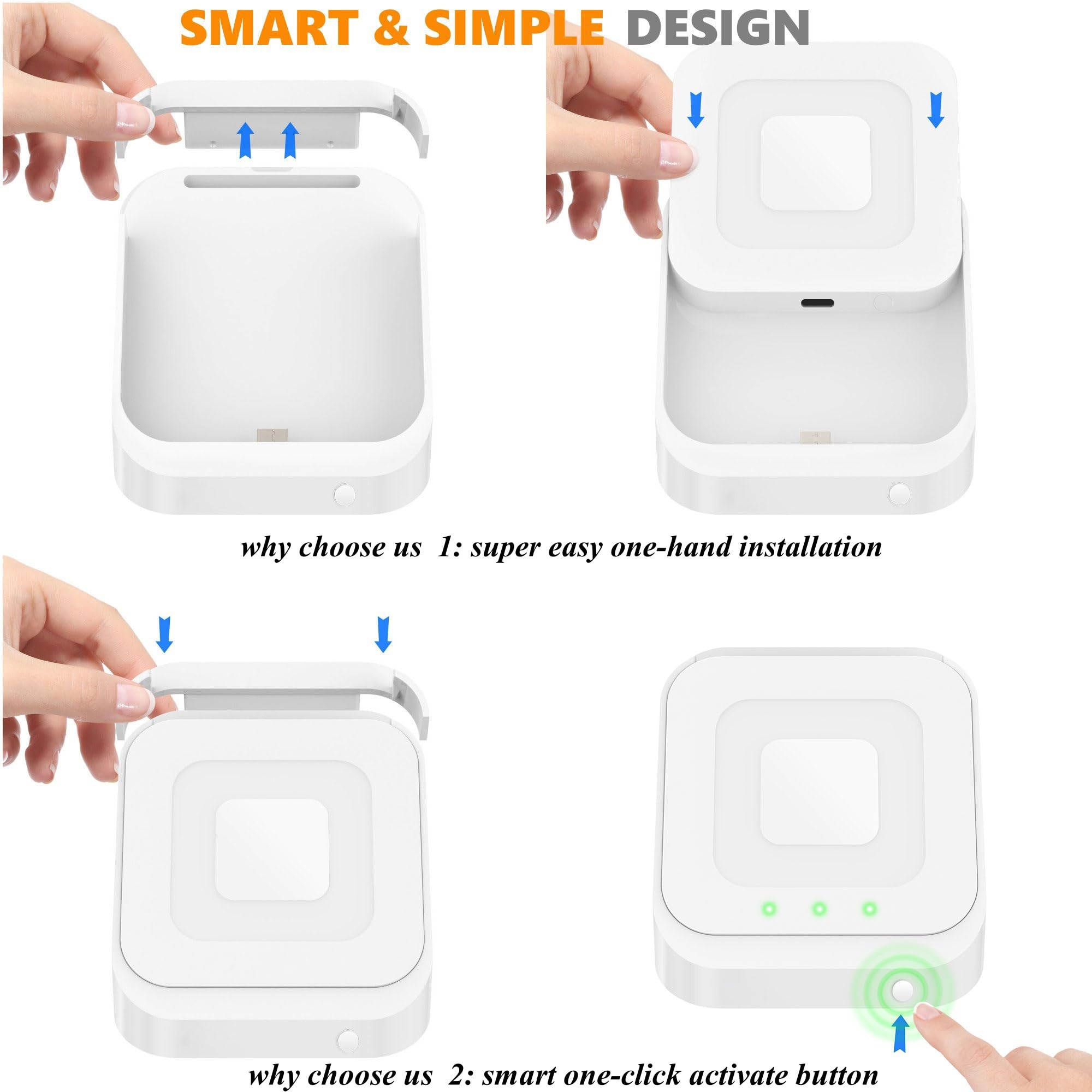 Square Dock For Square Reader 2Nd Generation, Holder Stand For Square Card Reader 2Nd Generation, Dock With Smart Anti Sleep But