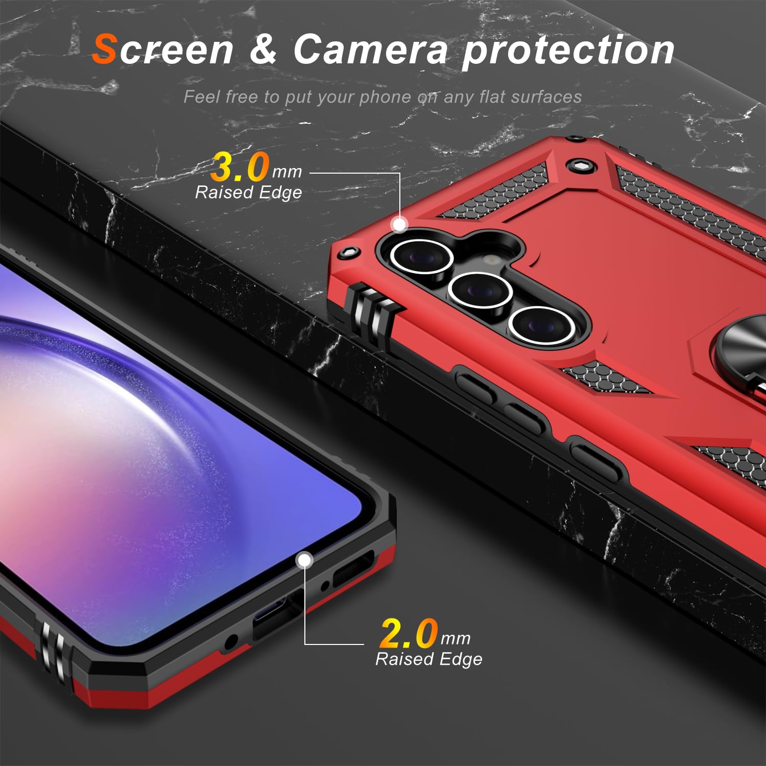 Lumarke For Galaxy A54 Case With Screen Protector,Pass 16Ft. Drop Tested Military Grade Protective Phone Cover With Magnetic Rin