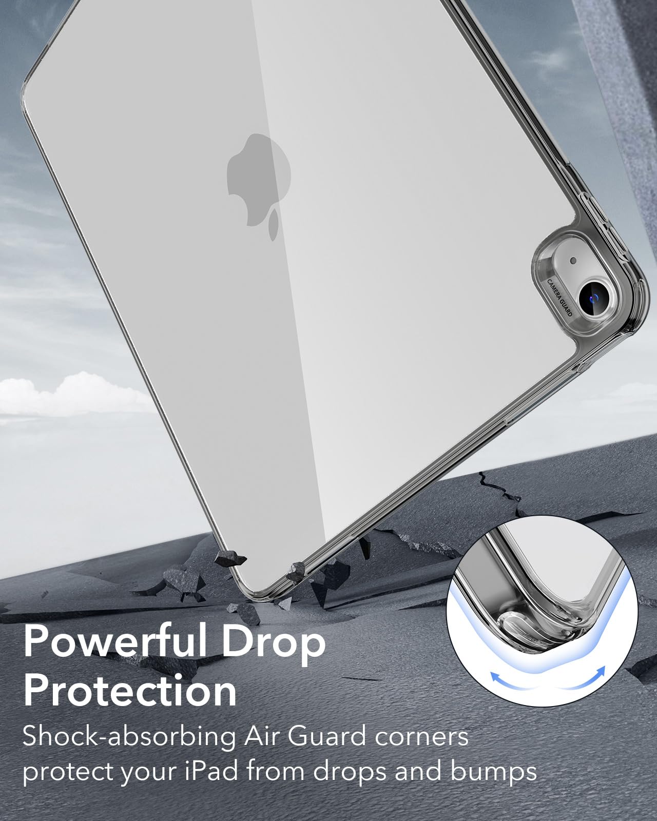 Esr For Ipad Air 13 Inch Case M2(2024), Ipad Air 13 Case, Thin And Lightweight, Shock And Drop Protection, Yellowing Resistant, Hard Back, Supports Pencil Pro&Pencil(Usb C), Classic Series,Black Clear