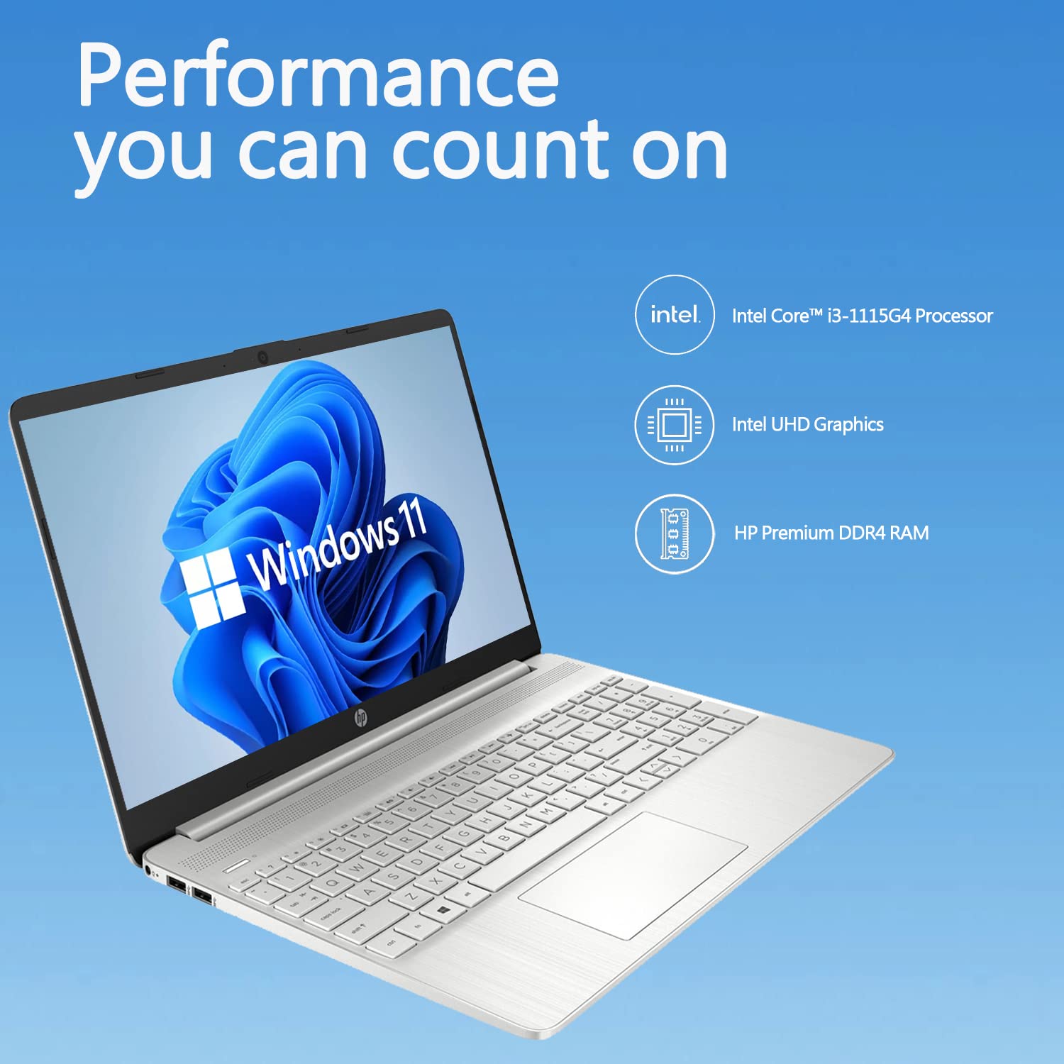 Hp 15.6'' Laptop, Intel Core I3 1115G4 Processor, Intel Uhd Graphics, 15.6'' Hd Led Display, Online Meeting Ready, Wi Fi And Blu