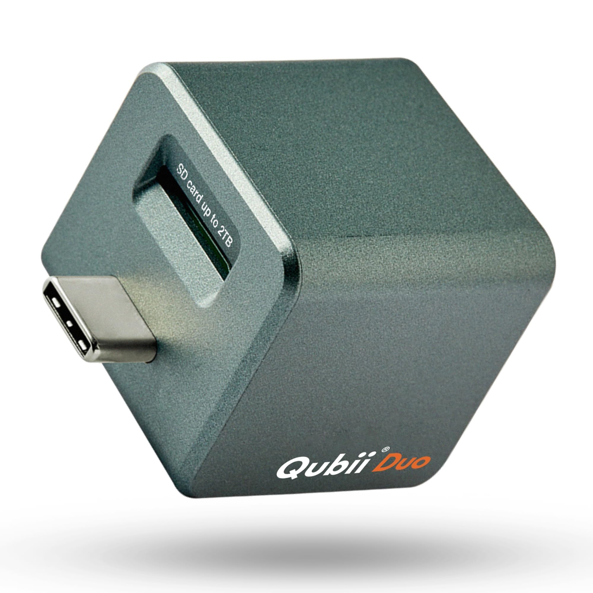 MAKTAR MFi-Certified Qubii Duo USB-C Auto Photo Storage & iPhone Backup While Charging Ends icloud fees. Free APP Apple Android 