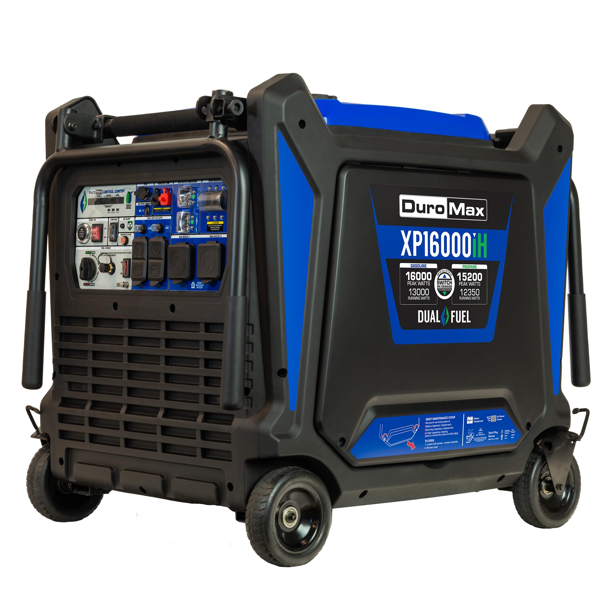 DuroMax XP16000iH 16,000 Watt Dual Fuel Portable Home Power Backup Inverter Generator w/CO Alert