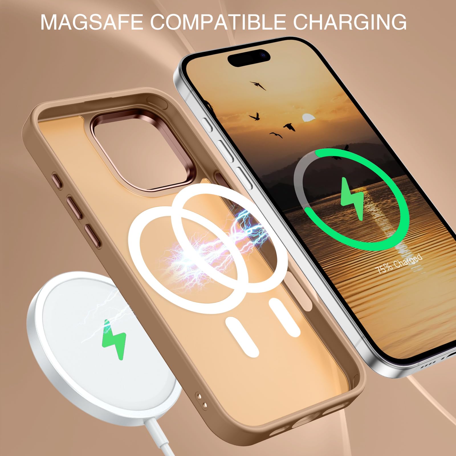 Bentoben For Iphone 16 Pro Max Case, Phone Case Iphone 16 Pro Max Magnetic Case [Compatible With Mag Safe] Translucent Matte Sli