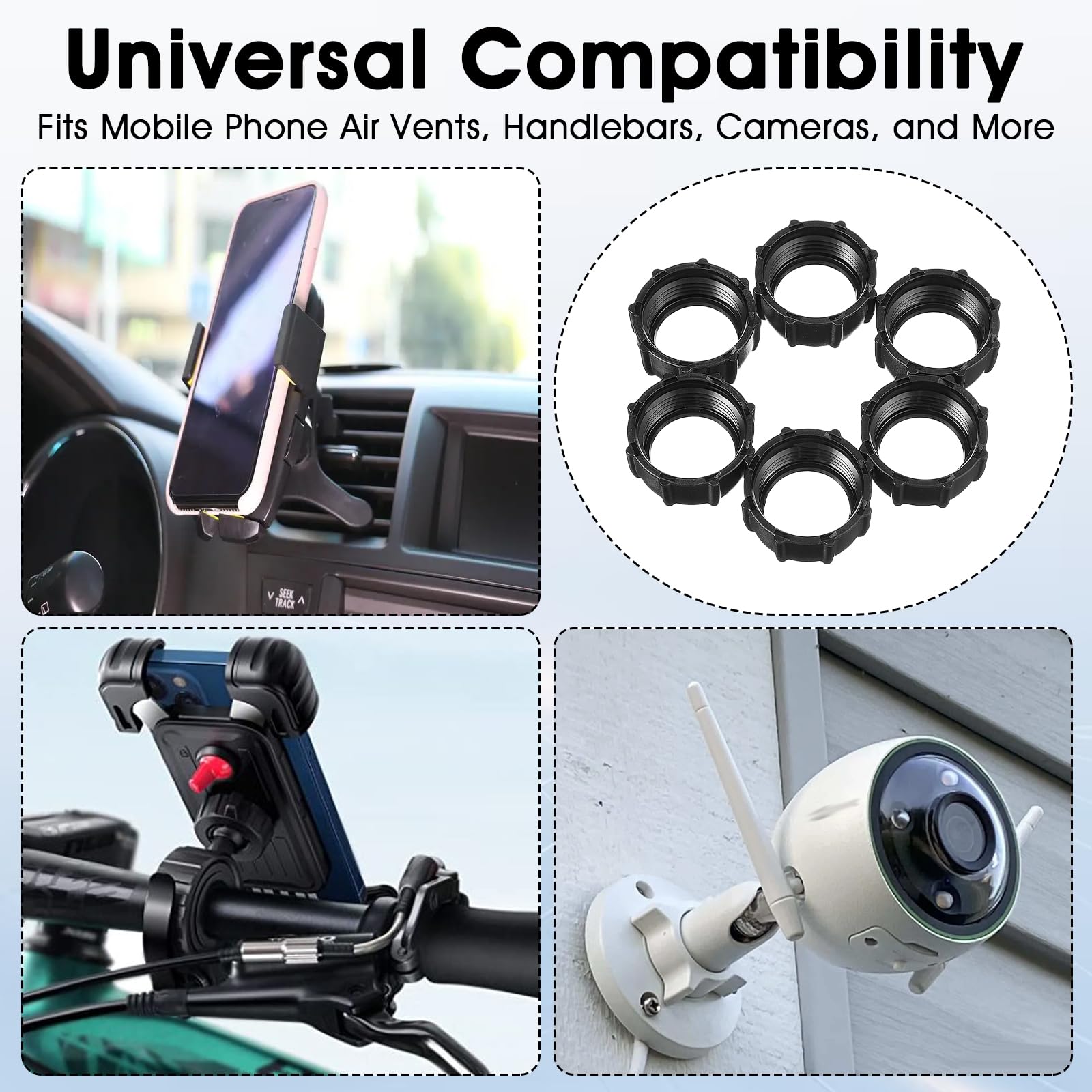 Hjzhii 10Pcs Tightening Nut For Replacement Car Mount, Screw On Car Phone Mount Replacement Parts Ball Joint Fixed Adapter Head