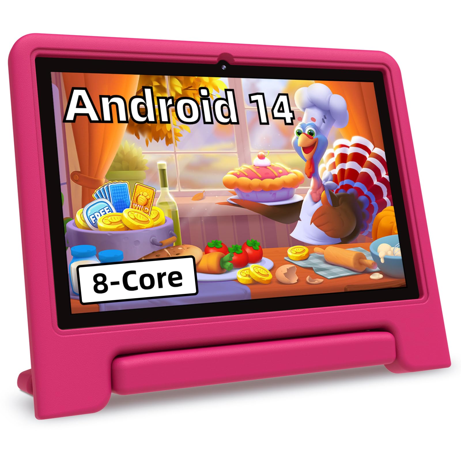 Uemxdox 2024 Upgraded Kids Tablet, 10.1 Inch Android 14 Tablet For Kids With Case Included, Octa Core Cpu, 4Gb Ram 64Gb Rom(1Tb