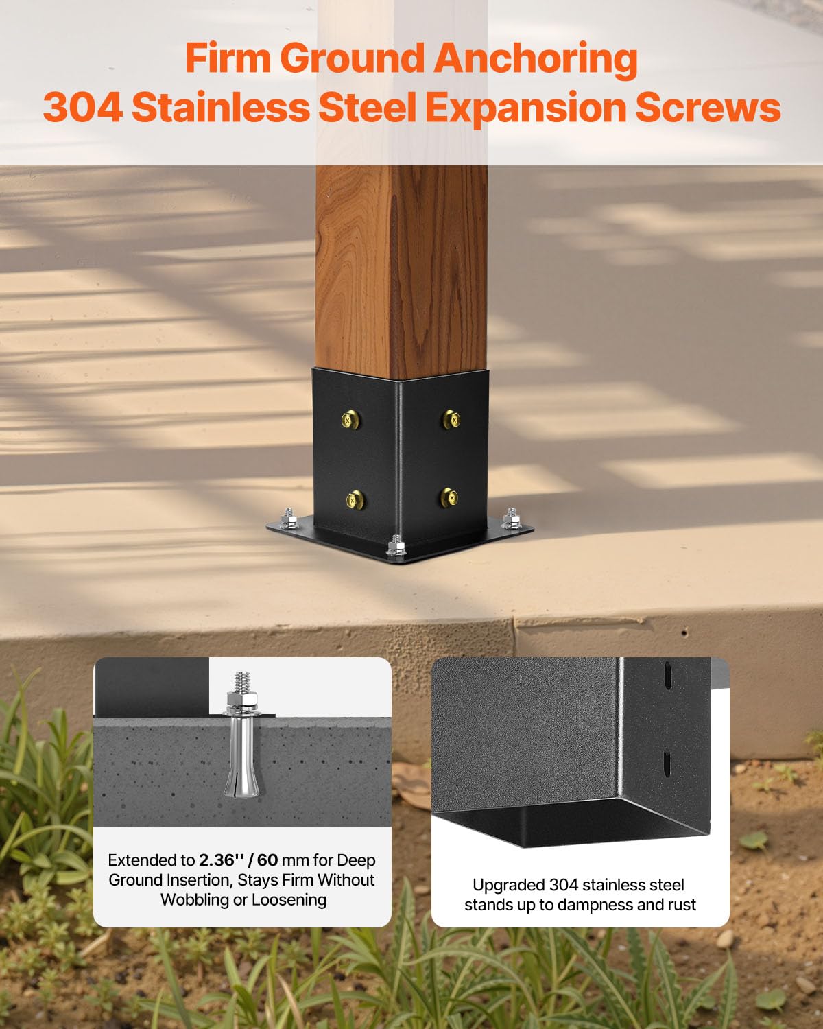 Vevor Pergola Kit, 4X4 Inch Pointed-Roof Pergola Brackets For 3.5X3.5 In Lumbers In Actual Size, 3-Way / 4-Way Gazebo Bracket Wi