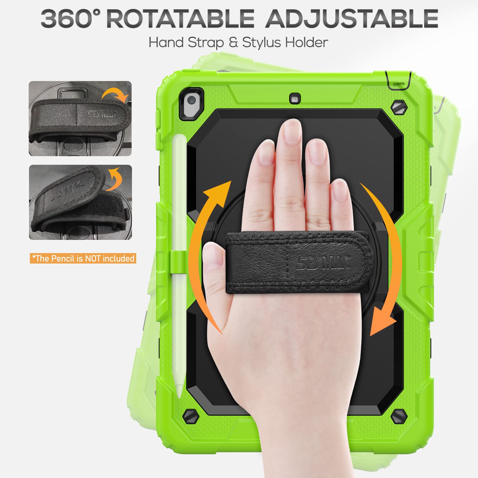 Seymac Kids Case For Ipad 9Th/8Th/7Th Generation Ipad 10.2 Case 2021/2020/2019, Heavy Duty Protective Shockproof Case With Scree