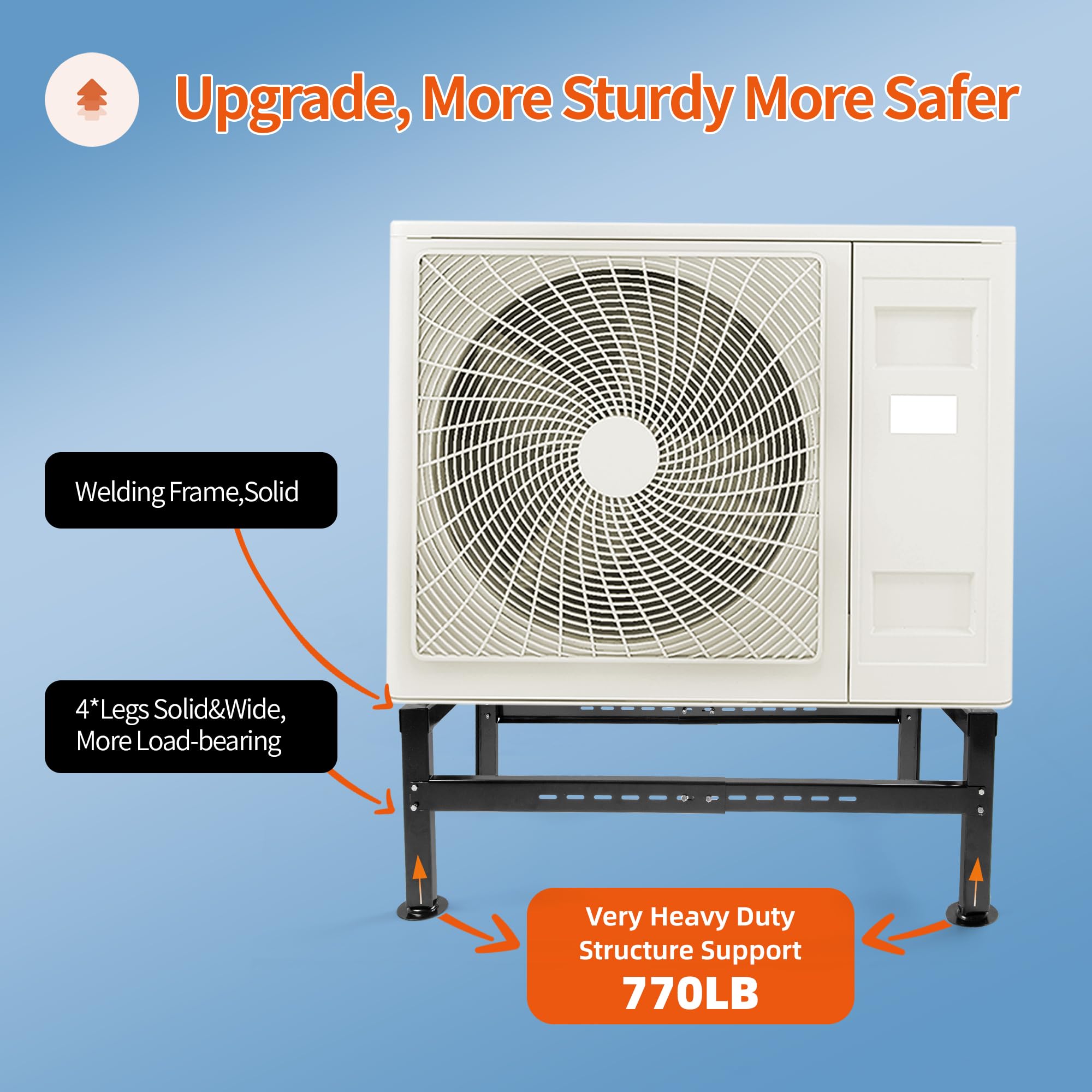 Wecooper Mini Split Ground Stand For 9000 60000Btu, Heavy Duty Condenser Stand, Mini Split Ac Bracket For Ductless Air Condition