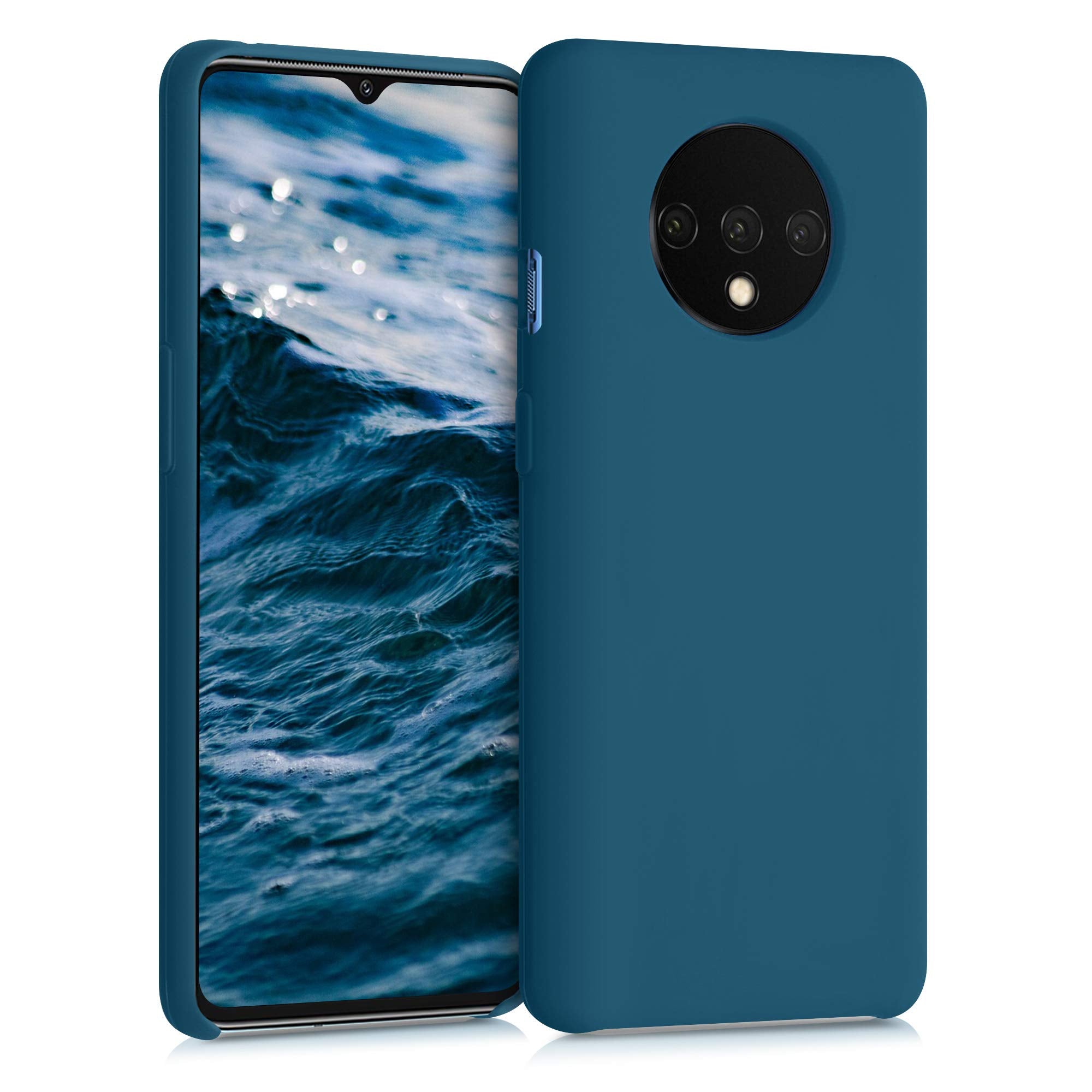 Kwmobile Case Compatible With Oneplus 7T Case   Tpu Silicone Phone Cover With Soft Finish   Teal Matte