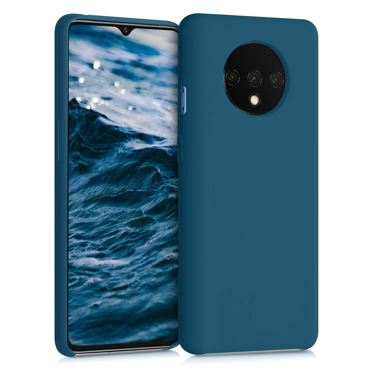 Kwmobile Case Compatible With Oneplus 7T Case   Tpu Silicone Phone Cover With Soft Finish   Teal Matte