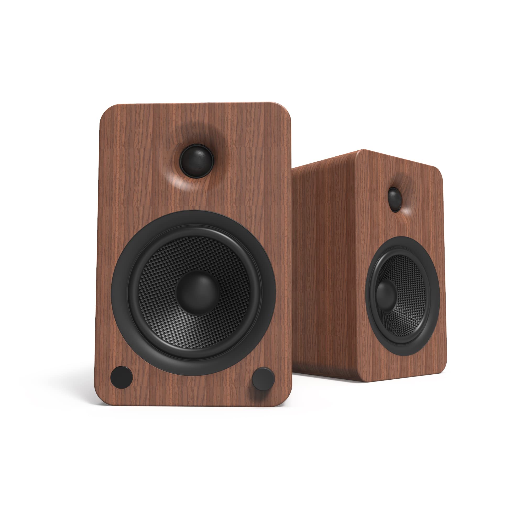 Kanto Yu6Walnut Powered Bookshelf Speakers With Bluetooth And Phono Preamp | Pair | Walnut